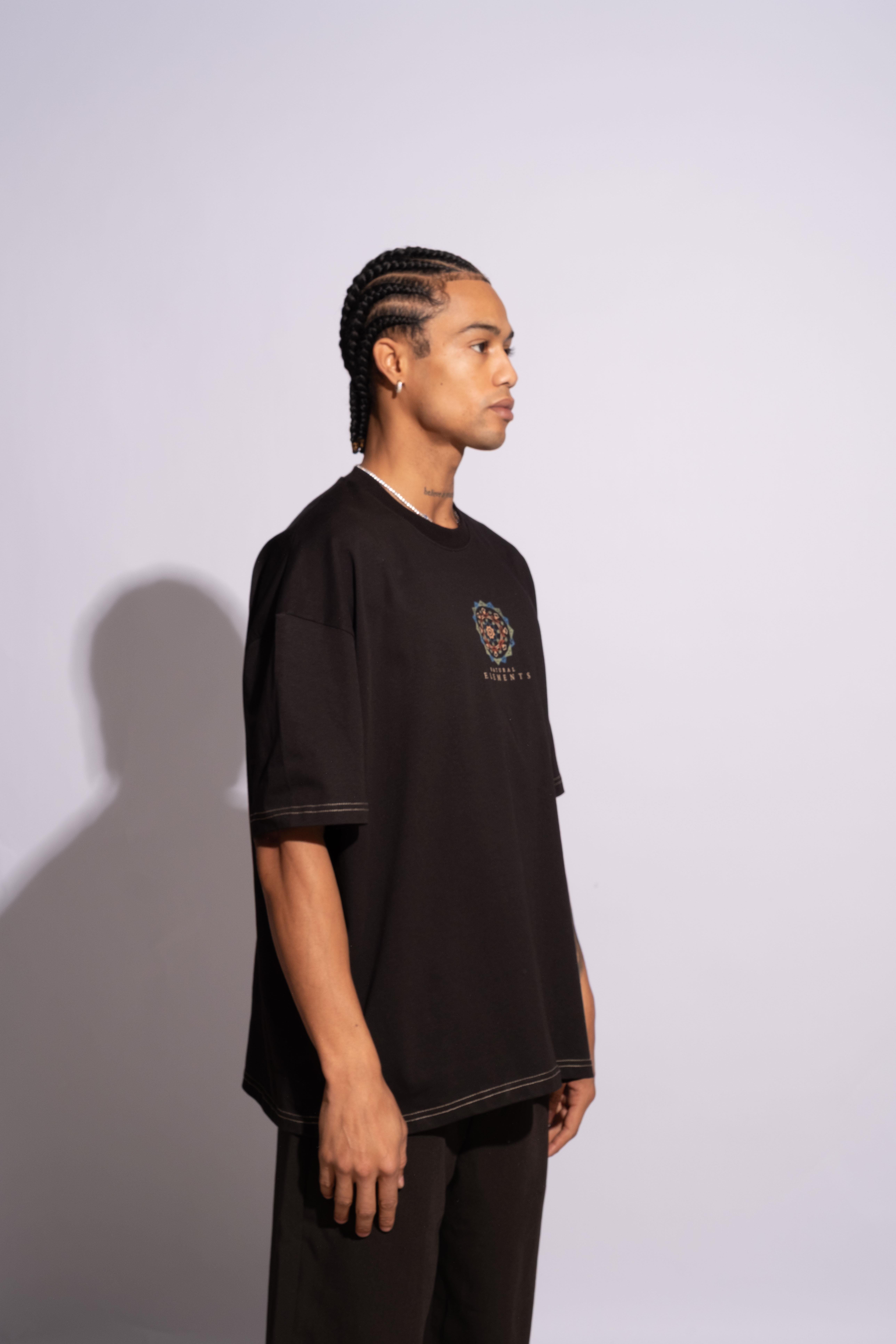 Erkek Oversize Mandela Siyah