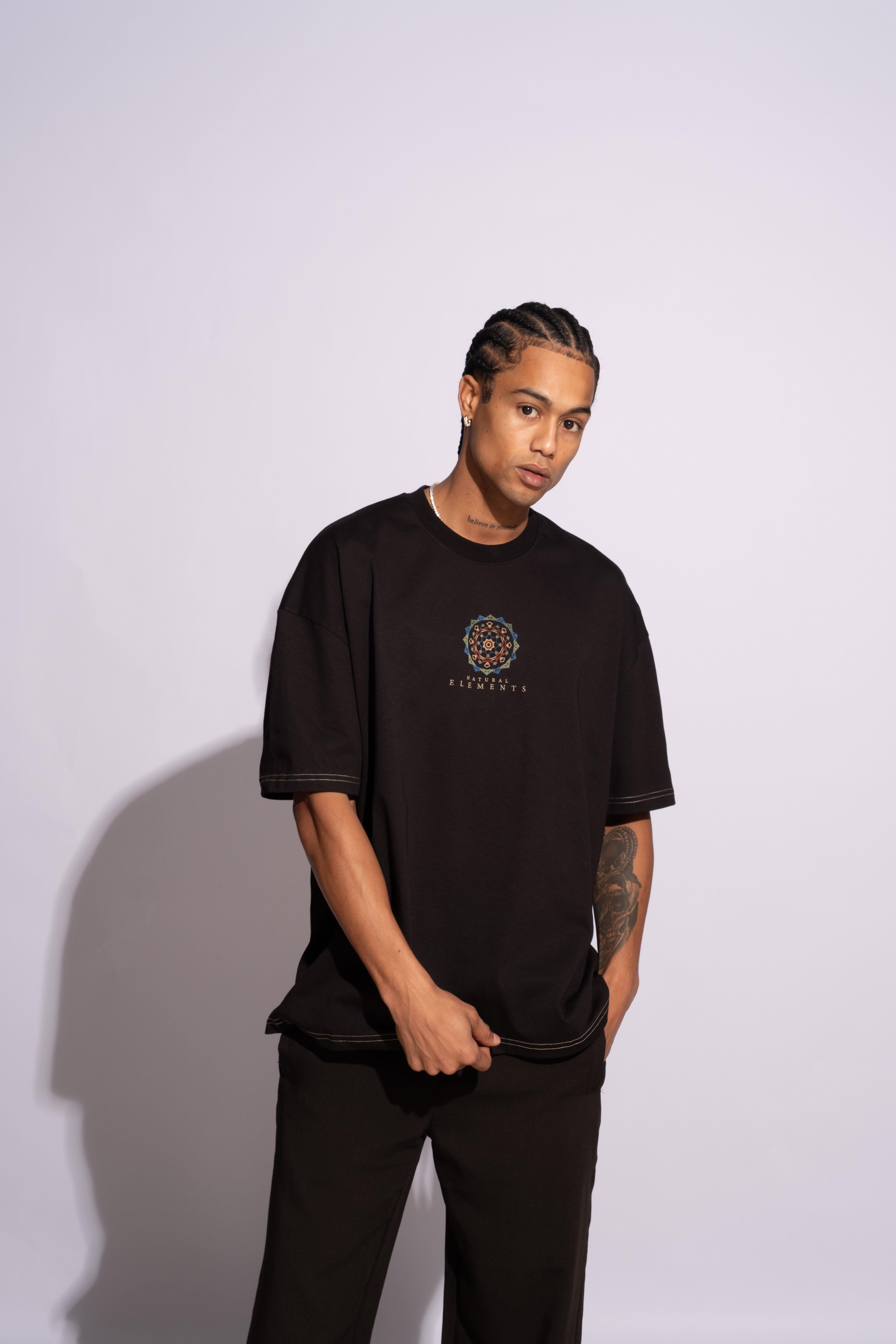 Erkek Oversize Mandela Siyah