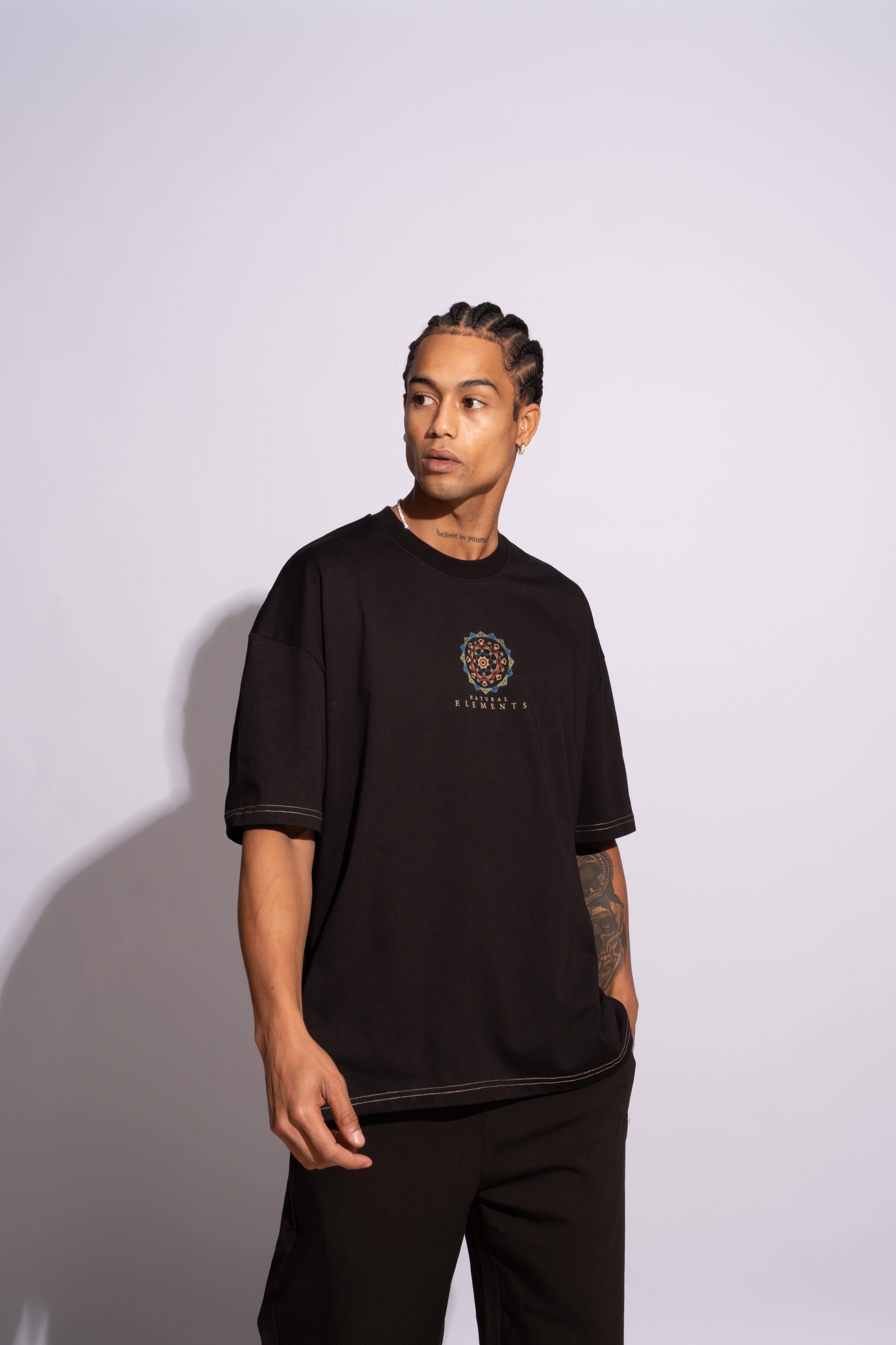 Erkek Oversize Mandela Siyah