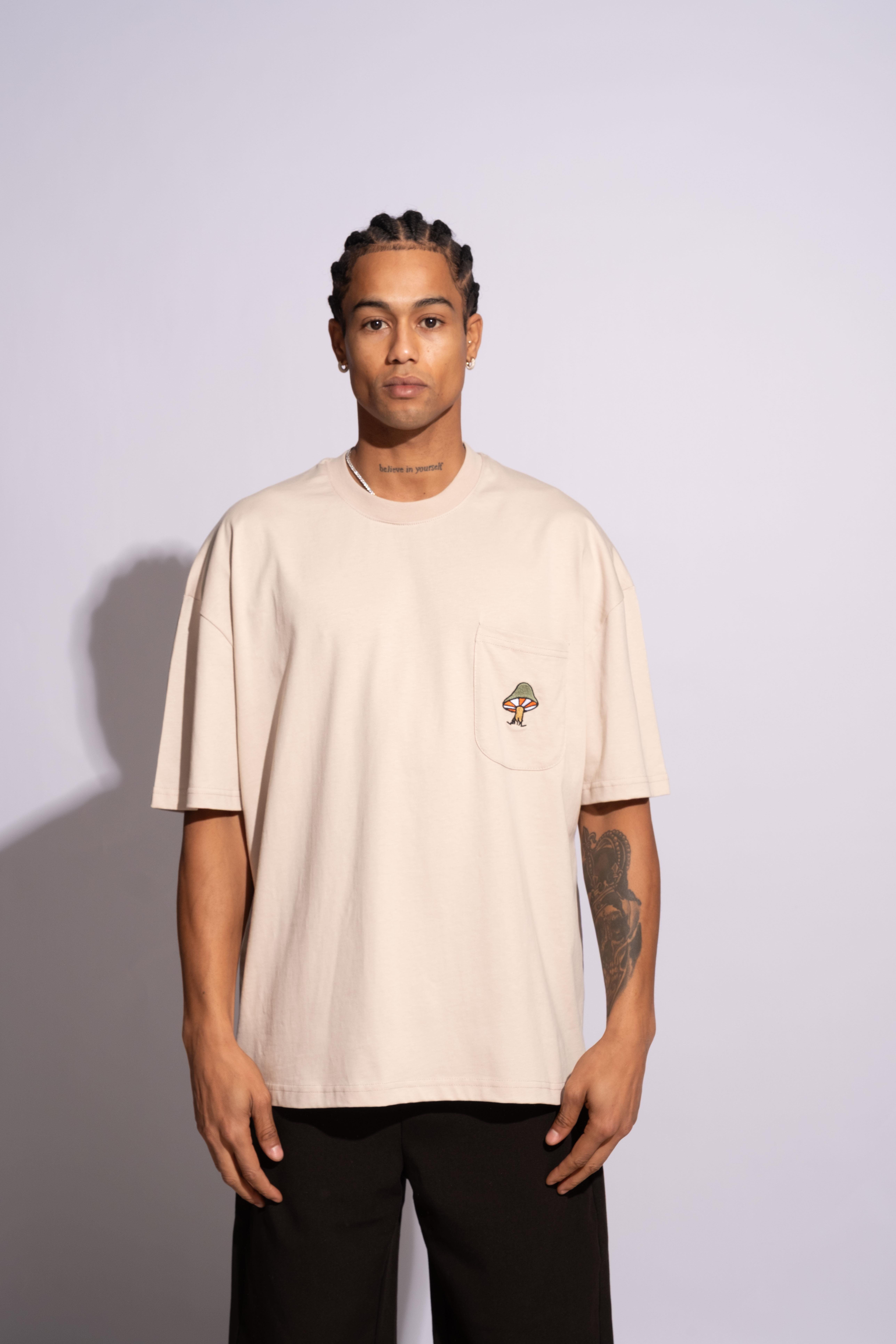 Erkek Oversize Mantar Bej