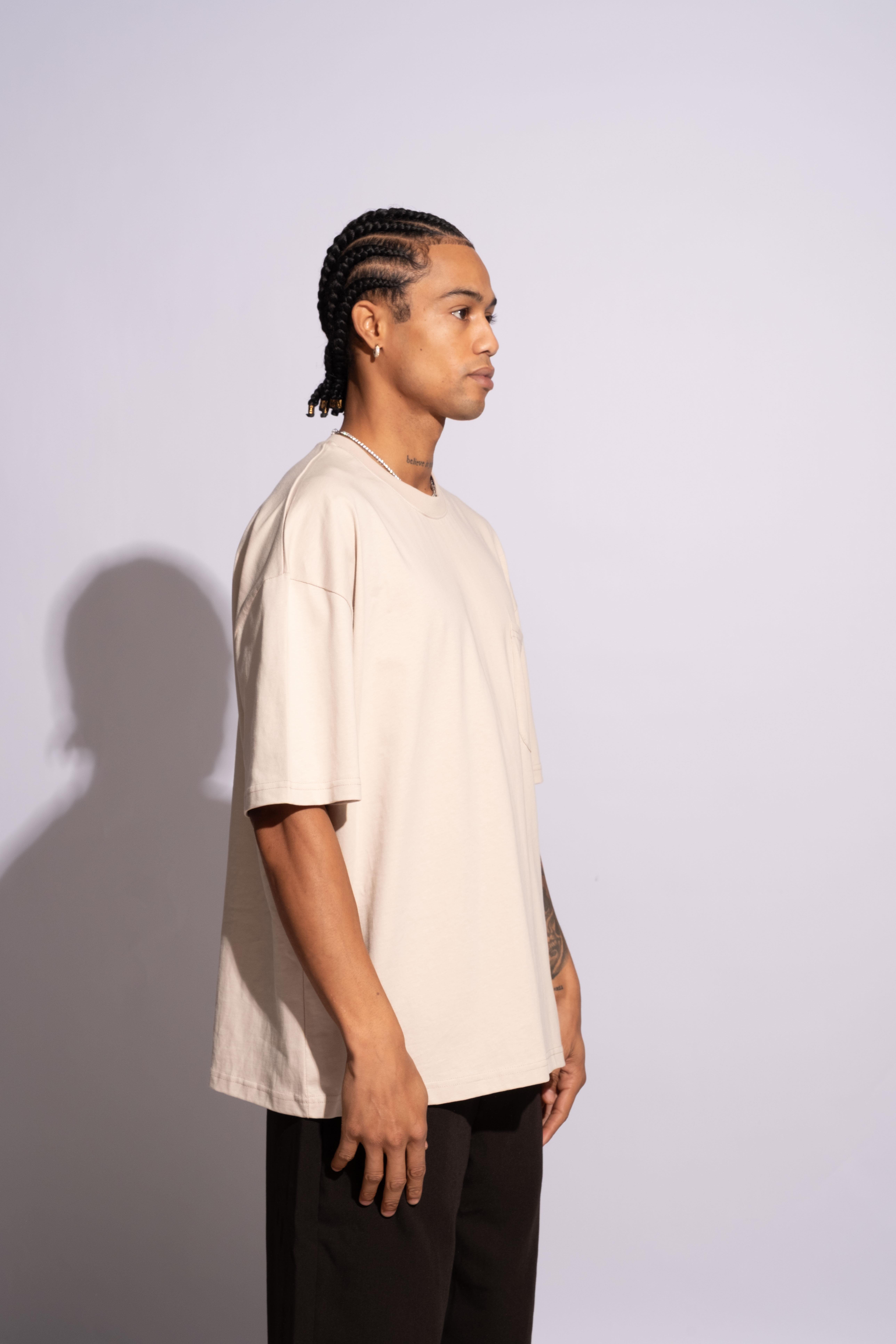 Erkek Oversize Mantar Bej