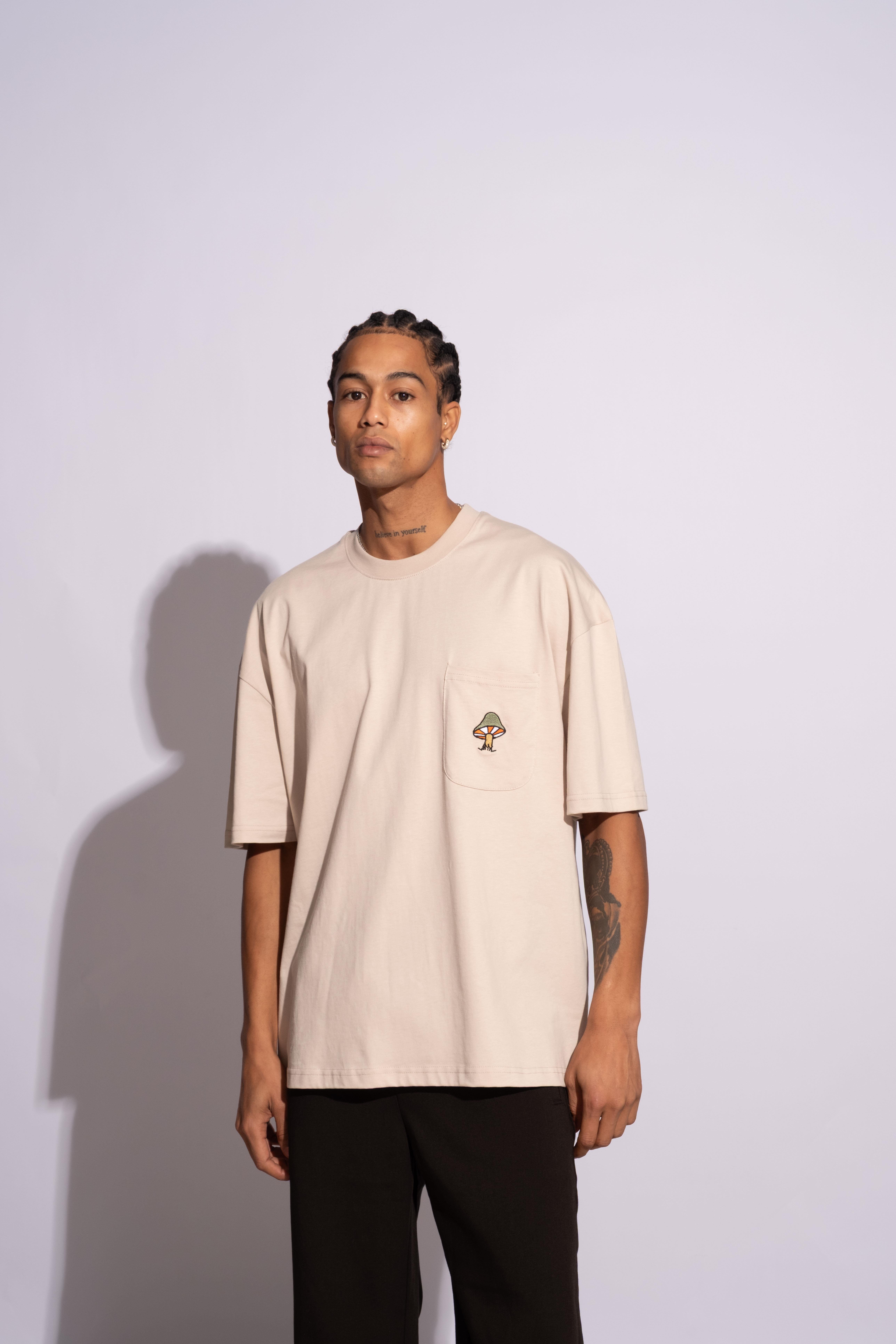 Erkek Oversize Mantar Bej