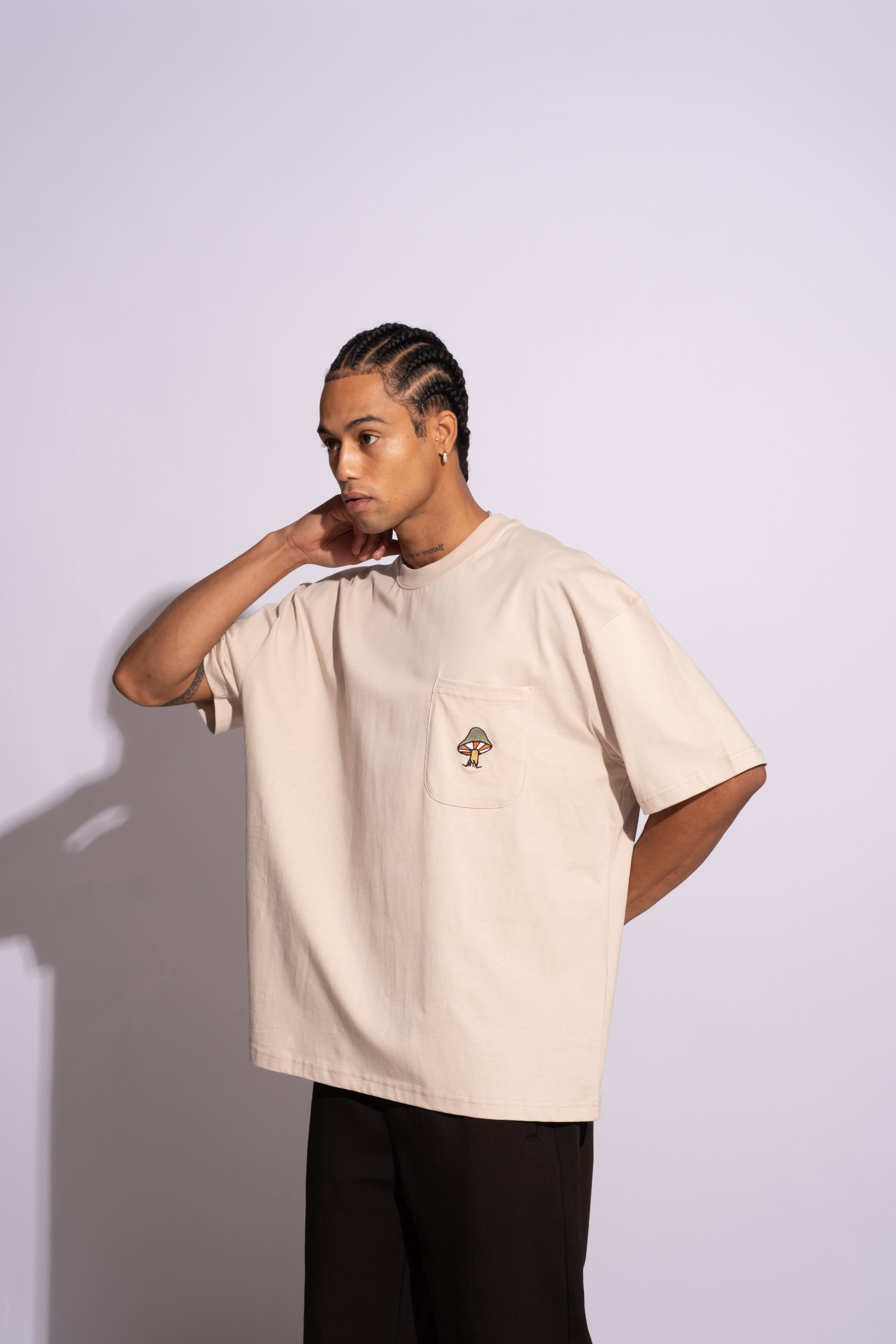 Erkek Oversize Mantar Bej