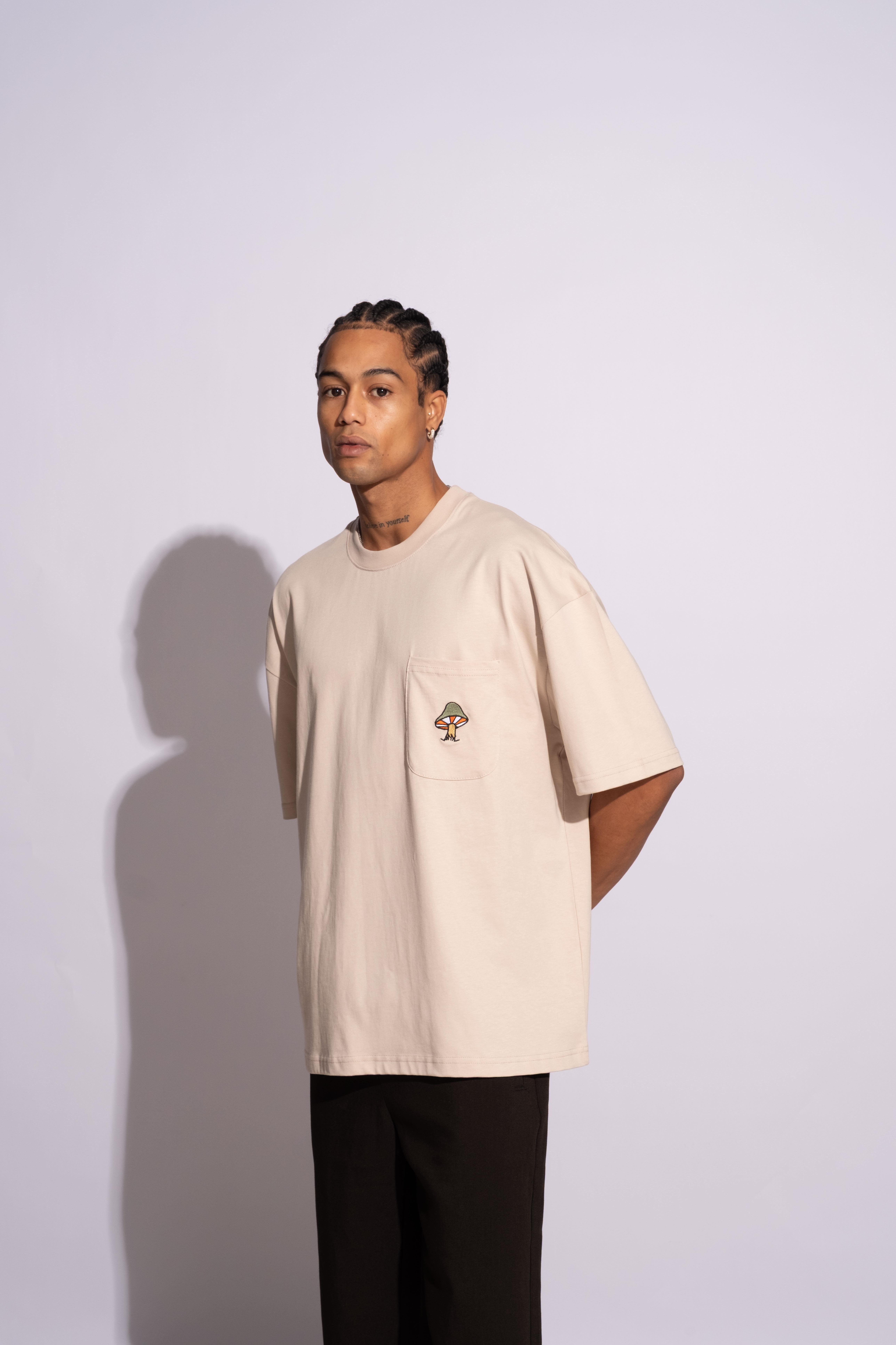 Erkek Oversize Mantar Bej