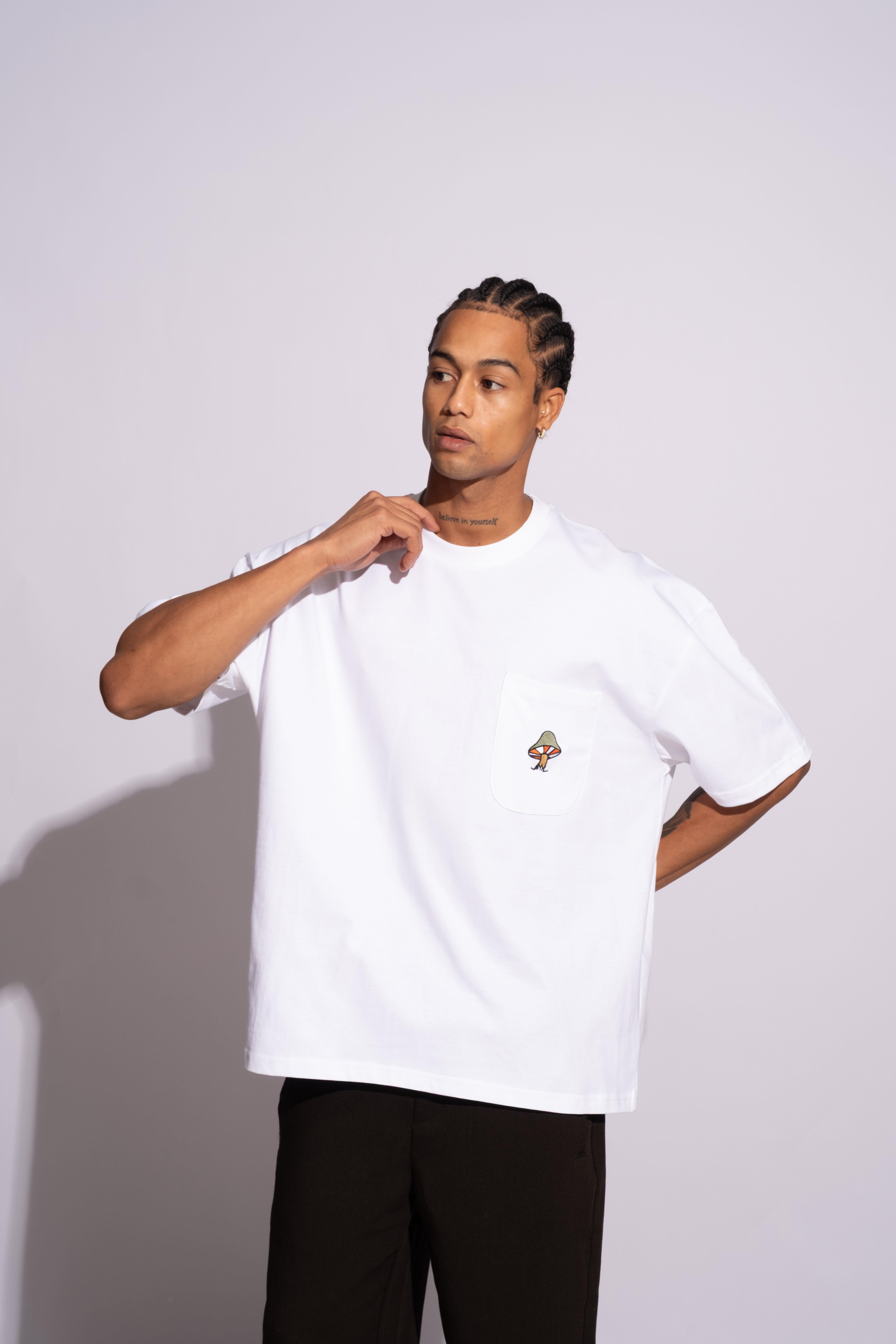 Erkek Oversize Mantar Beyaz