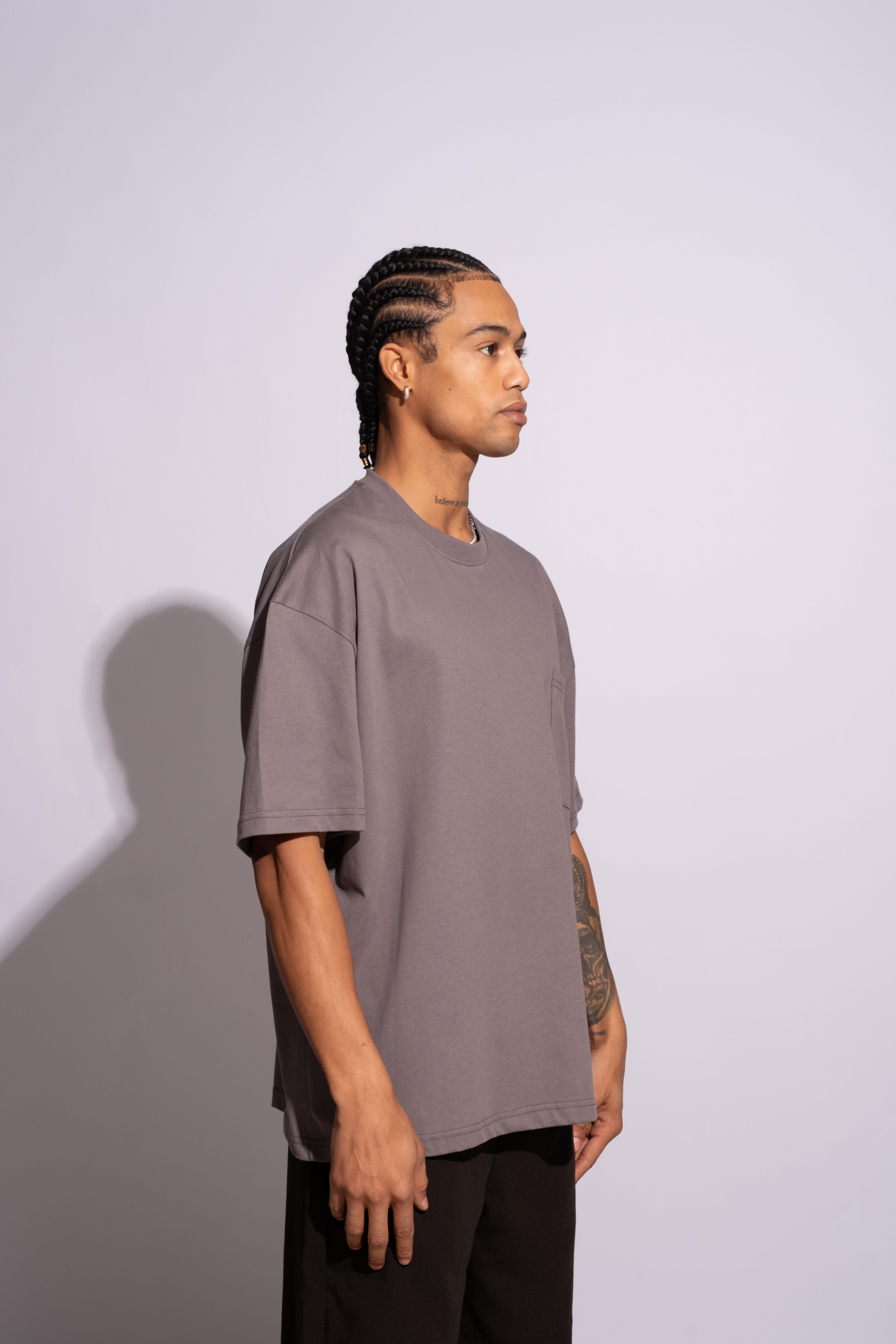 Erkek Oversize Mantar Gri