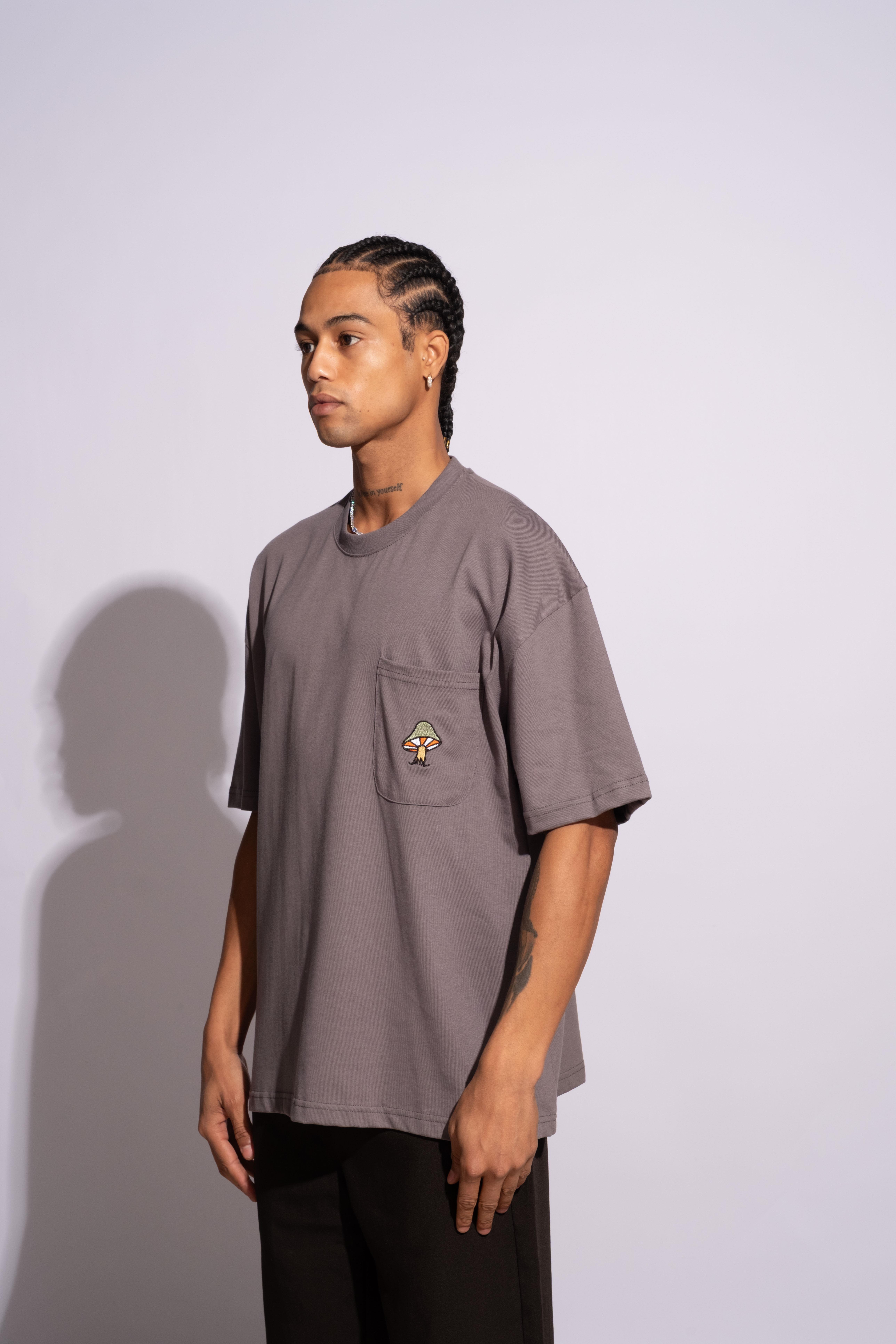 Erkek Oversize Mantar Gri