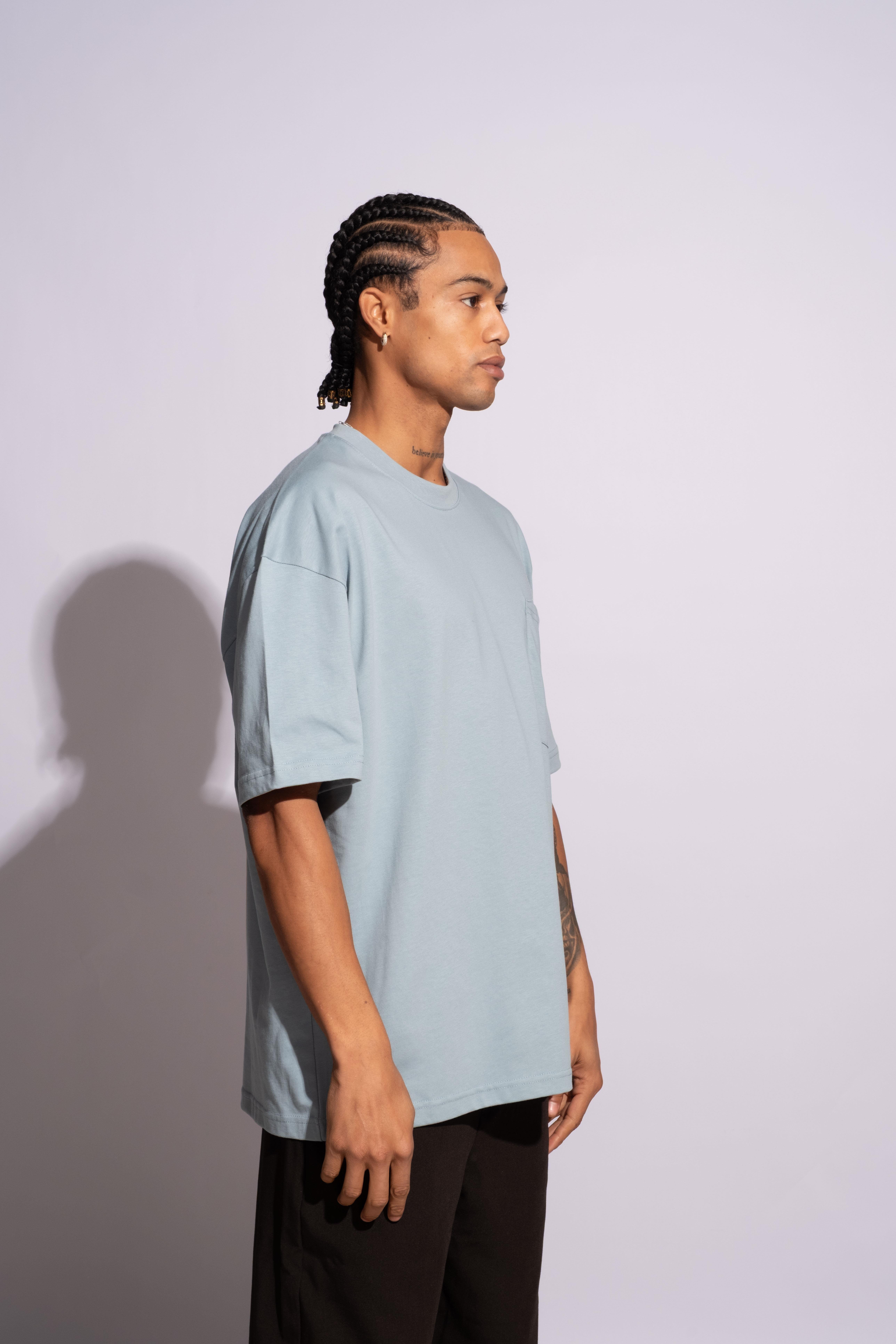 Erkek Oversize Mantar Mavi