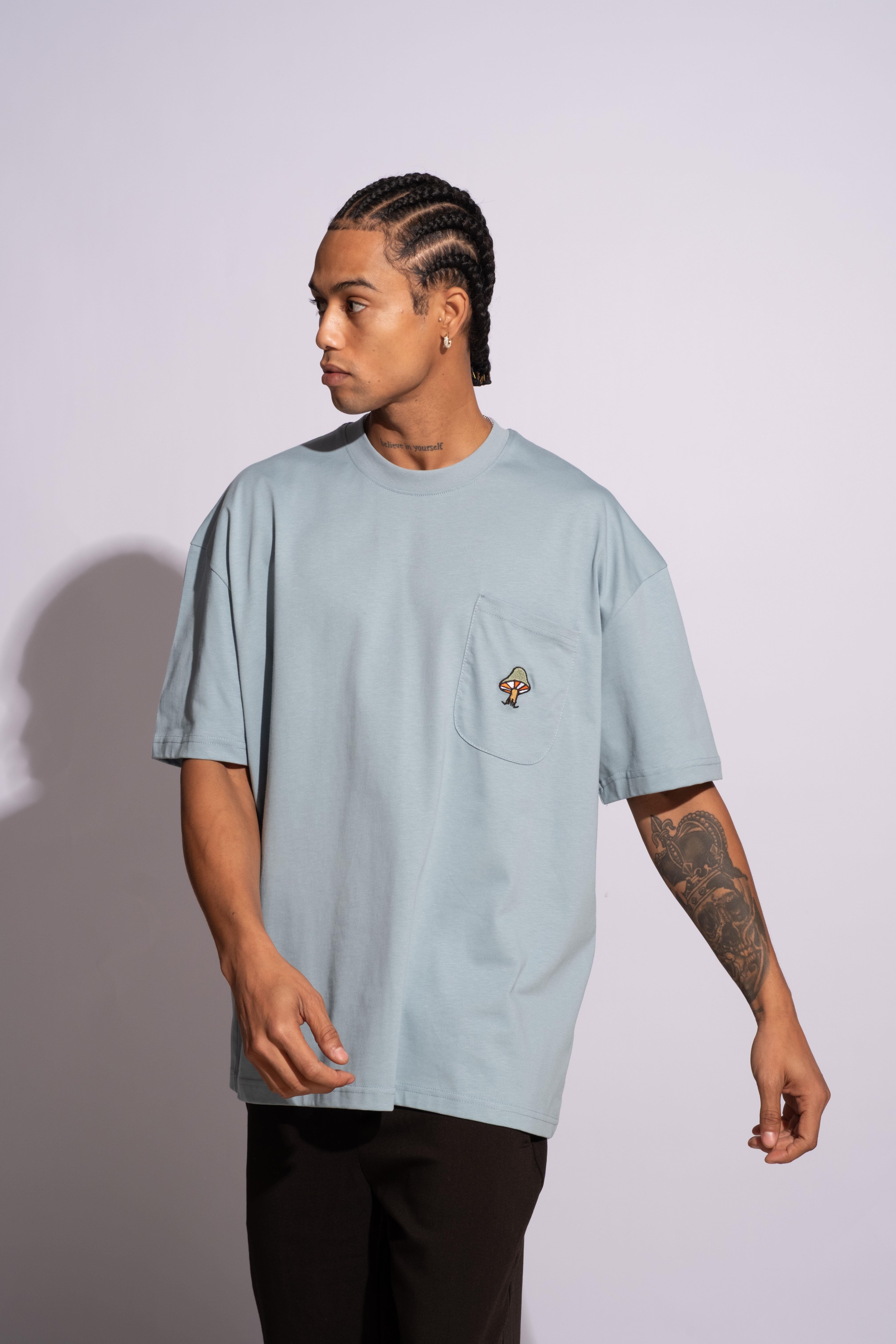 Erkek Oversize Mantar Mavi