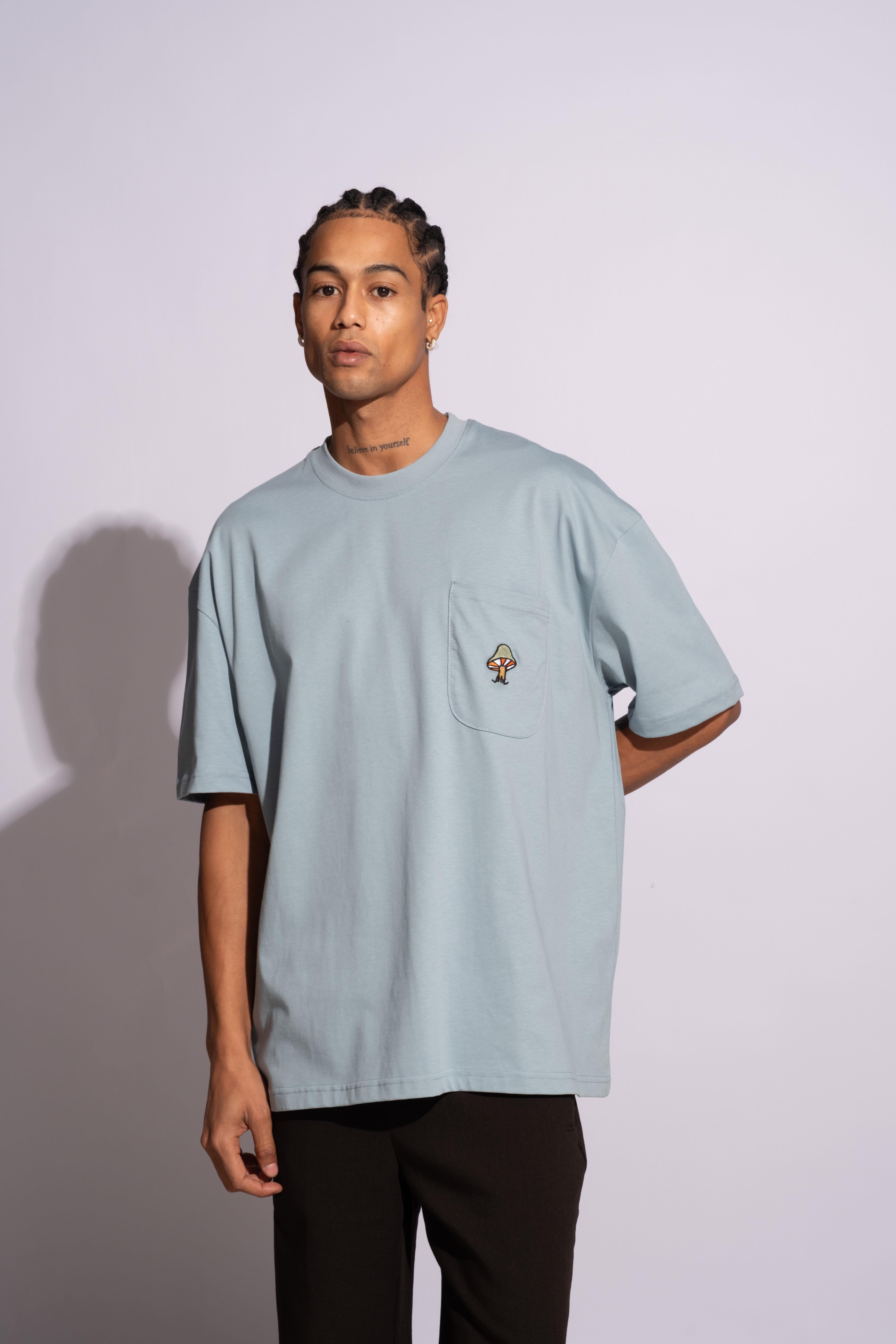 Erkek Oversize Mantar Mavi