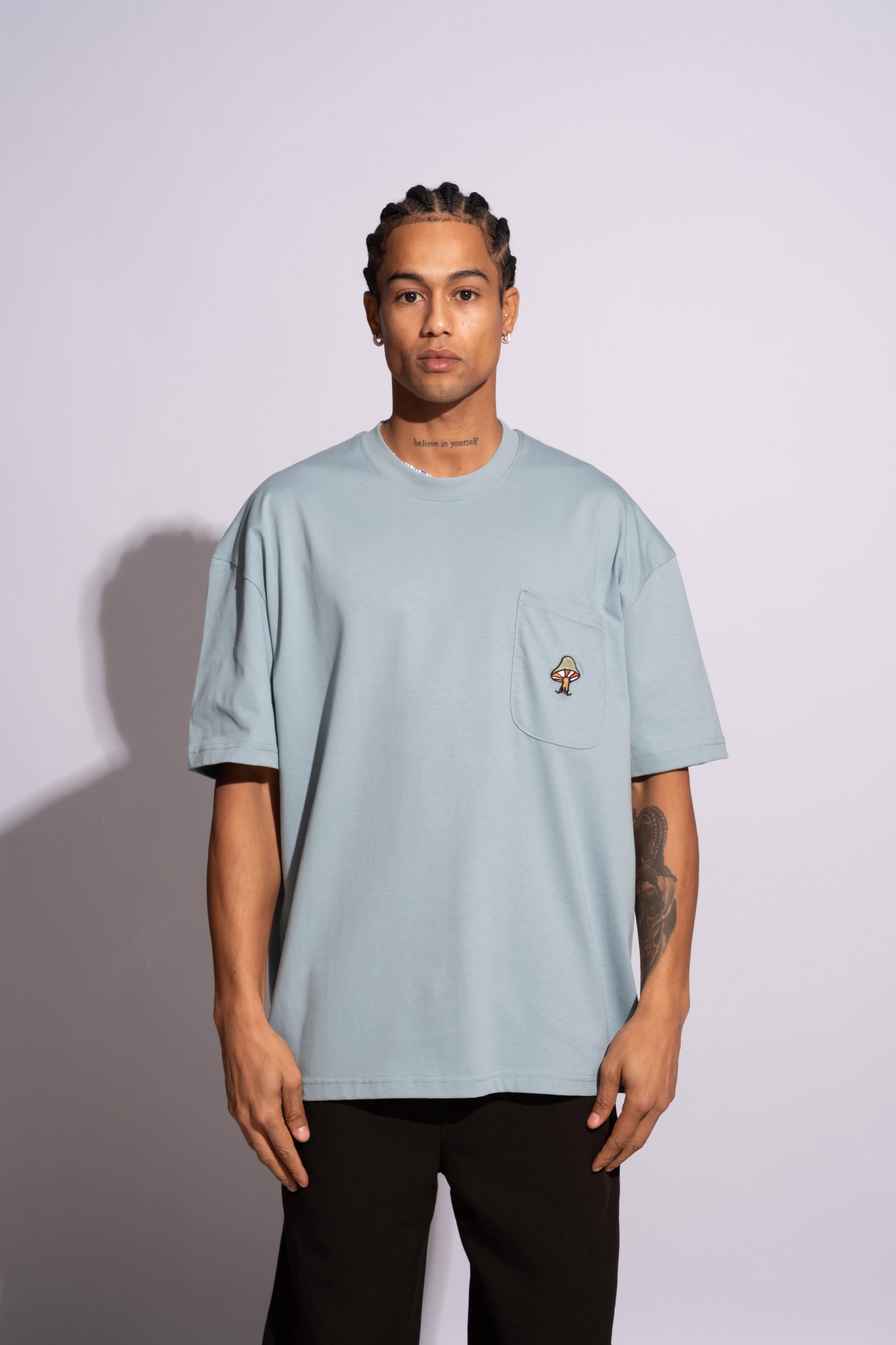 Erkek Oversize Mantar Mavi