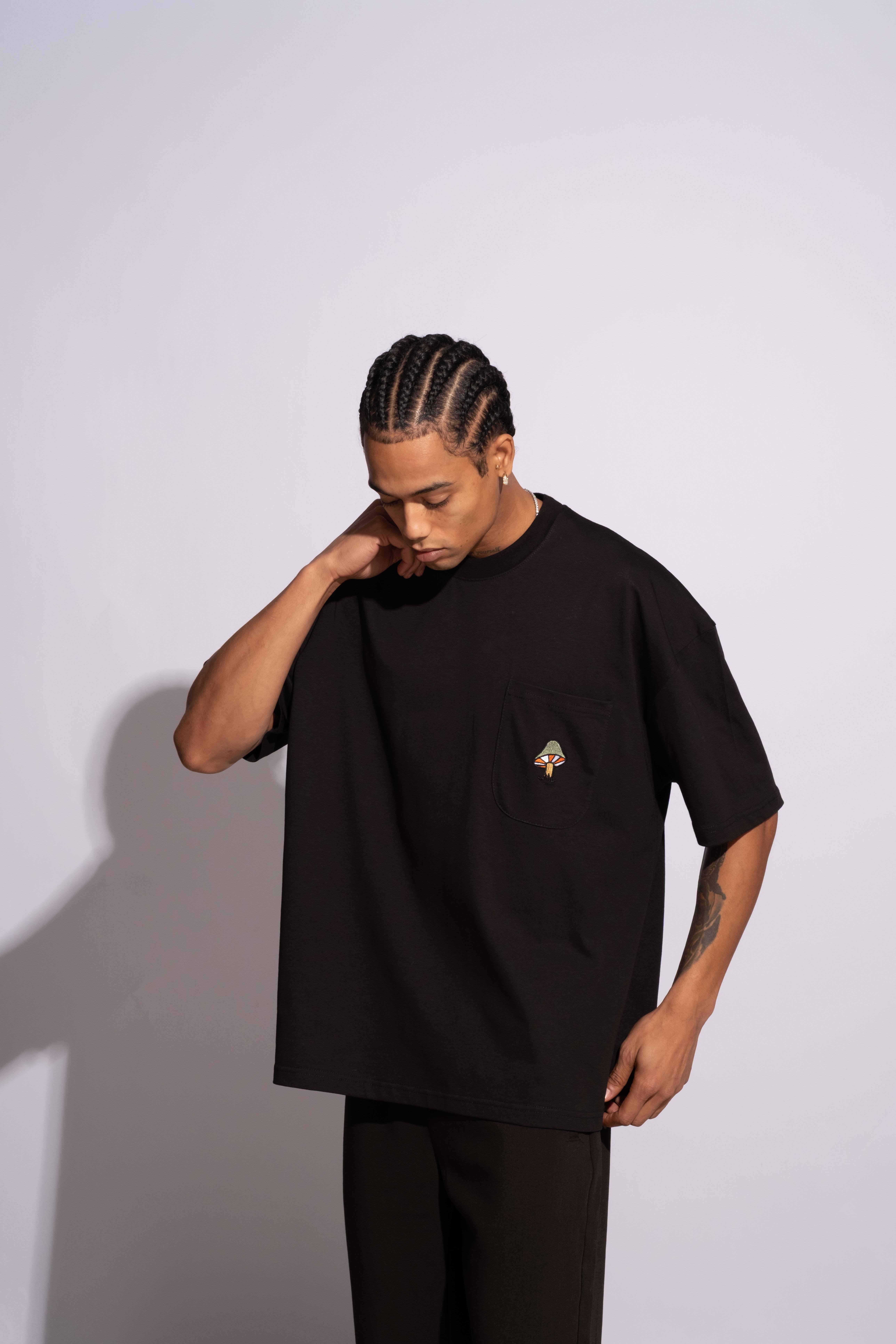Erkek Oversize Mantar Siyah
