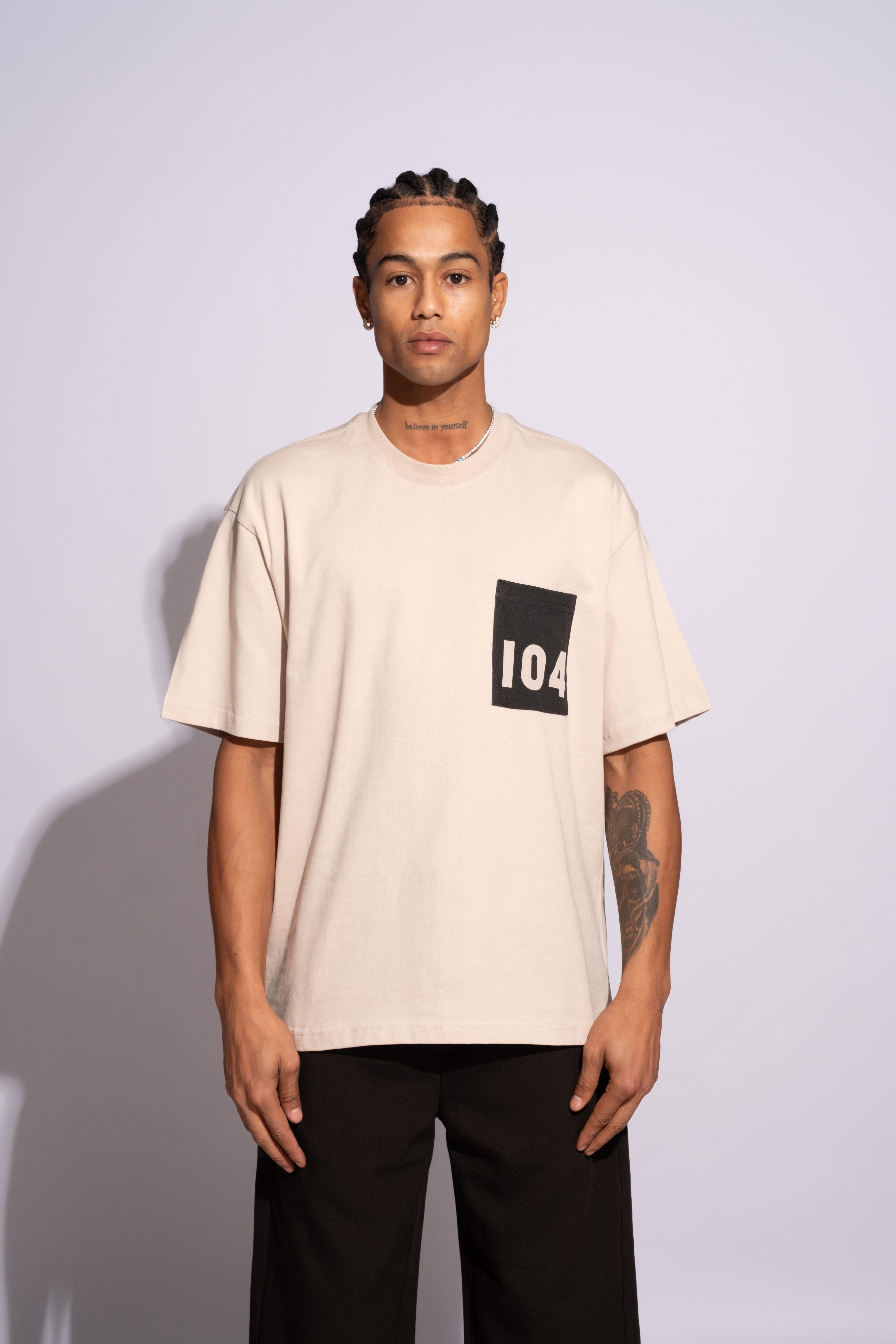 Erkek Oversize T-Shirt 104 Bej