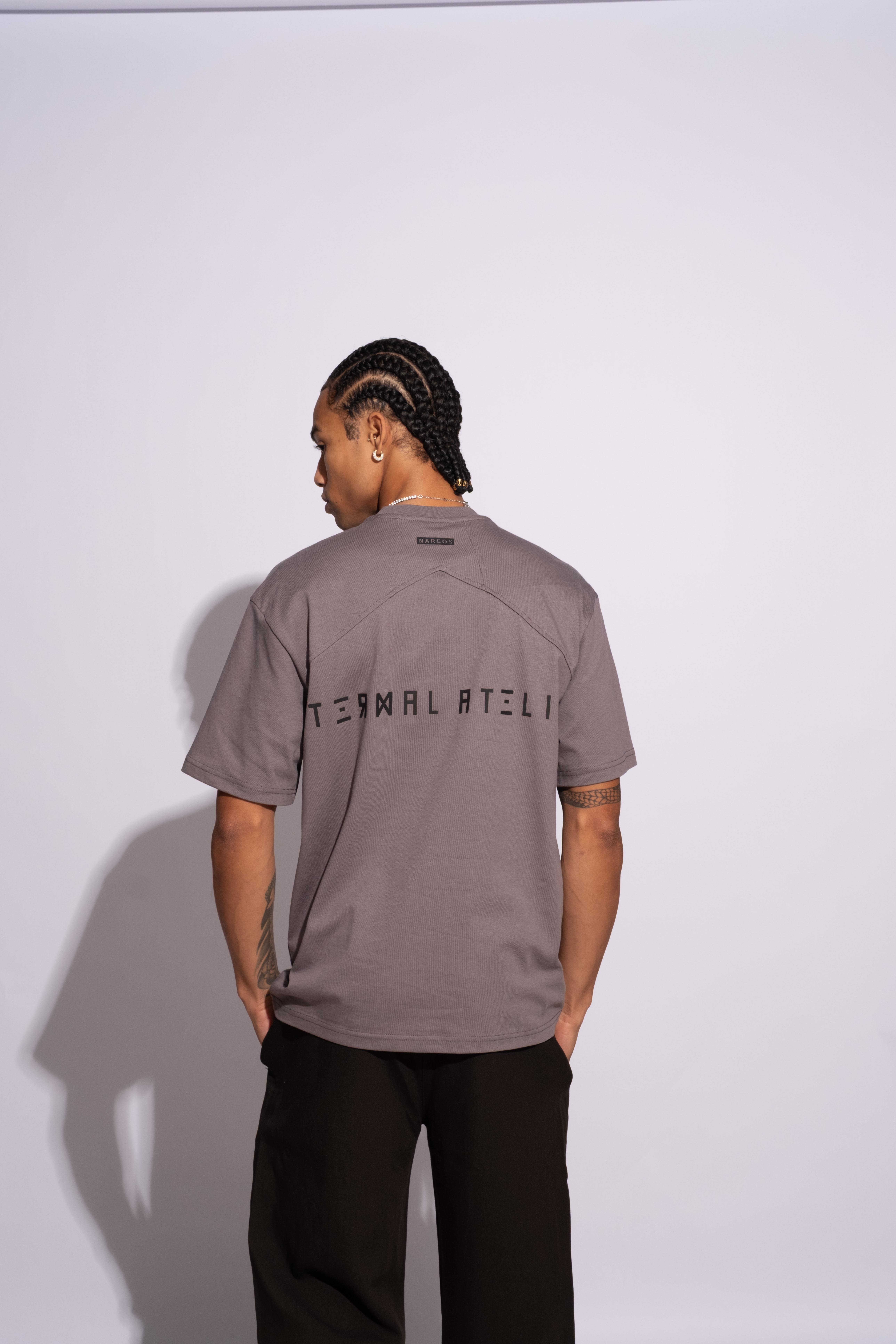 Erkek Oversize Termal Gri