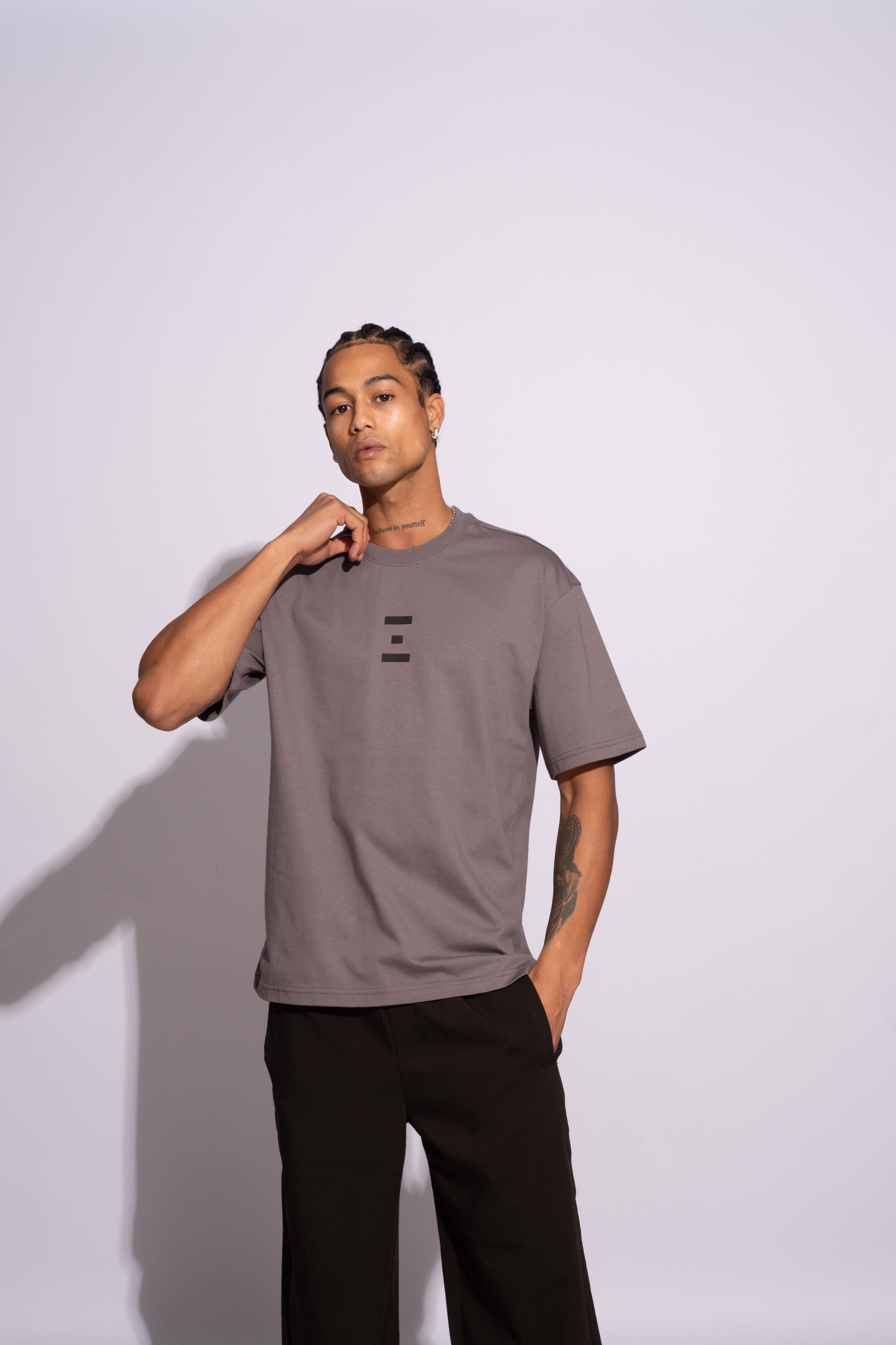 Erkek Oversize Termal Gri