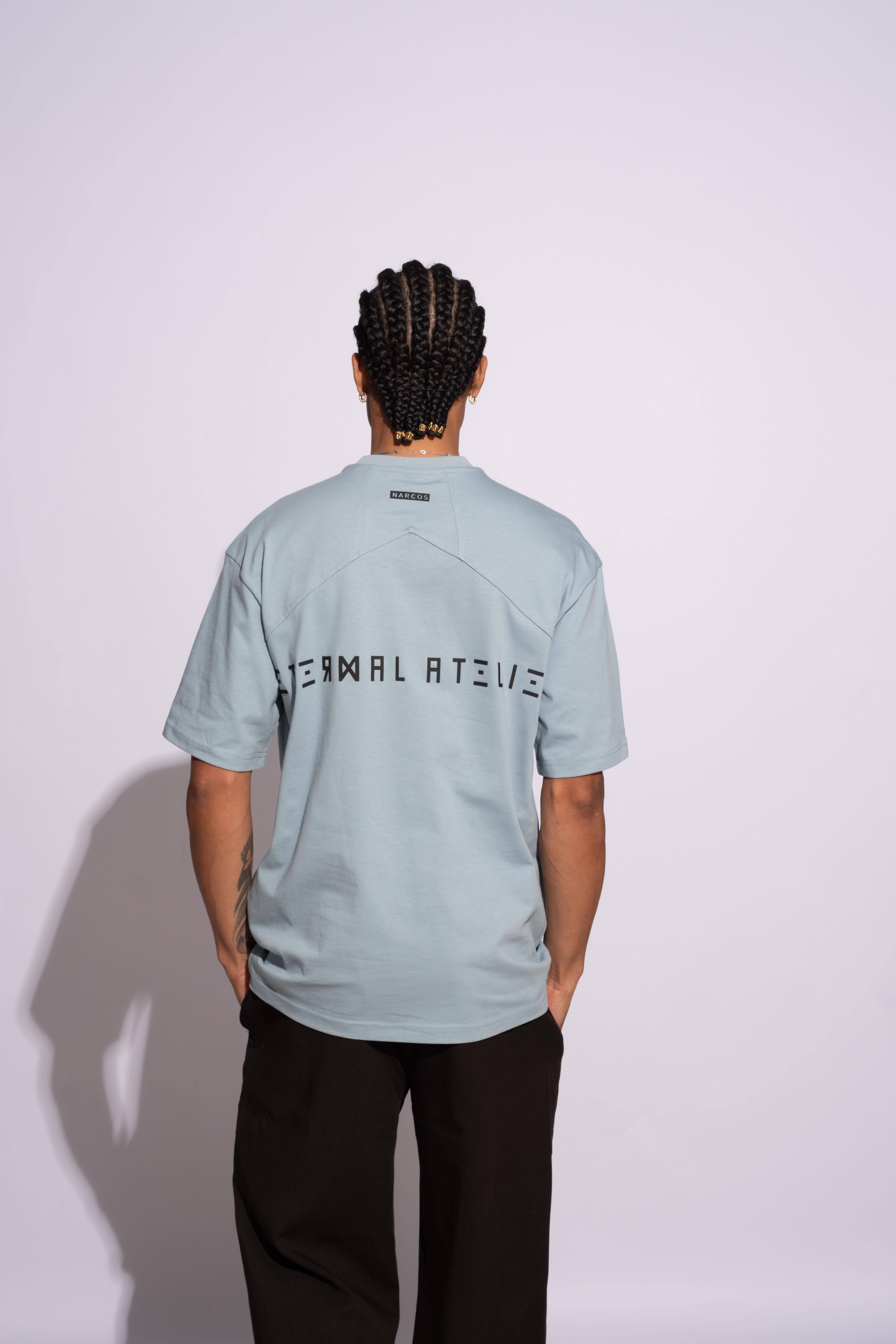 Erkek Oversize Termal Mavi