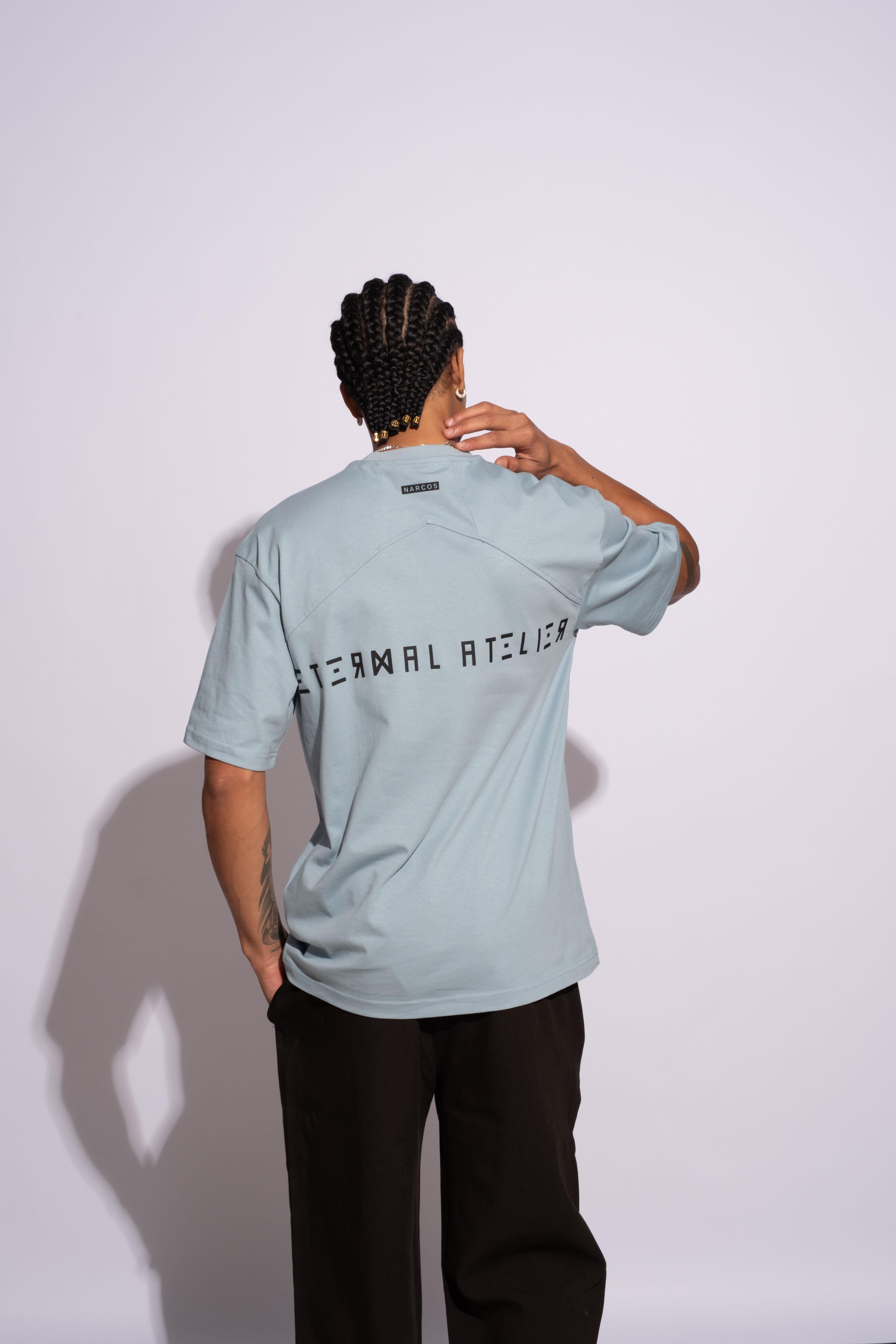 Erkek Oversize Termal Mavi
