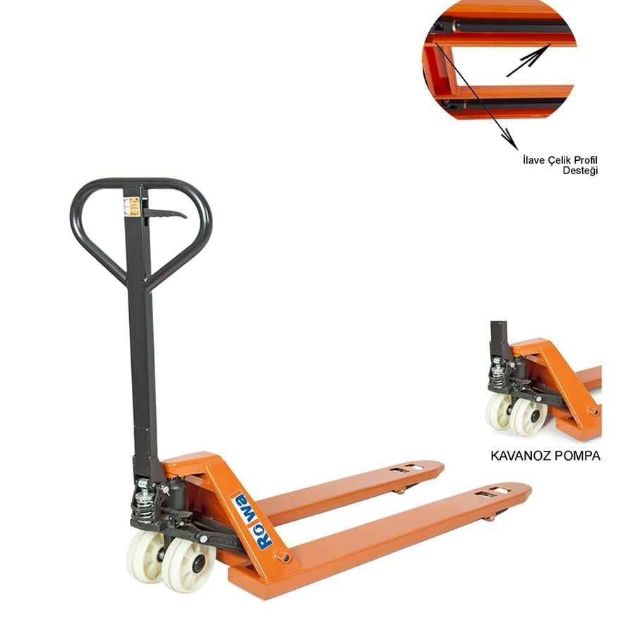 Rolwal 2.5 Ton Manuel Transpalet Poliamid Tekerlek BJ-TR-25-52X115-NY