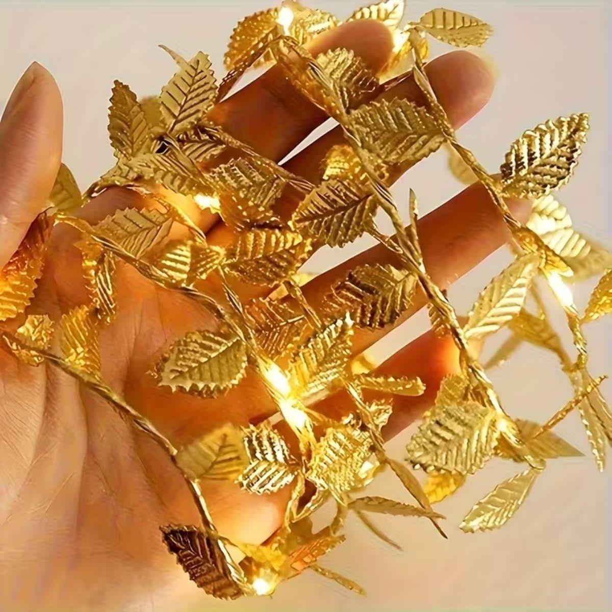 3 Metre Yaldızlı Gold LED Işık – Dekoratif Ortam ve Yılbaşı Aydınlatması