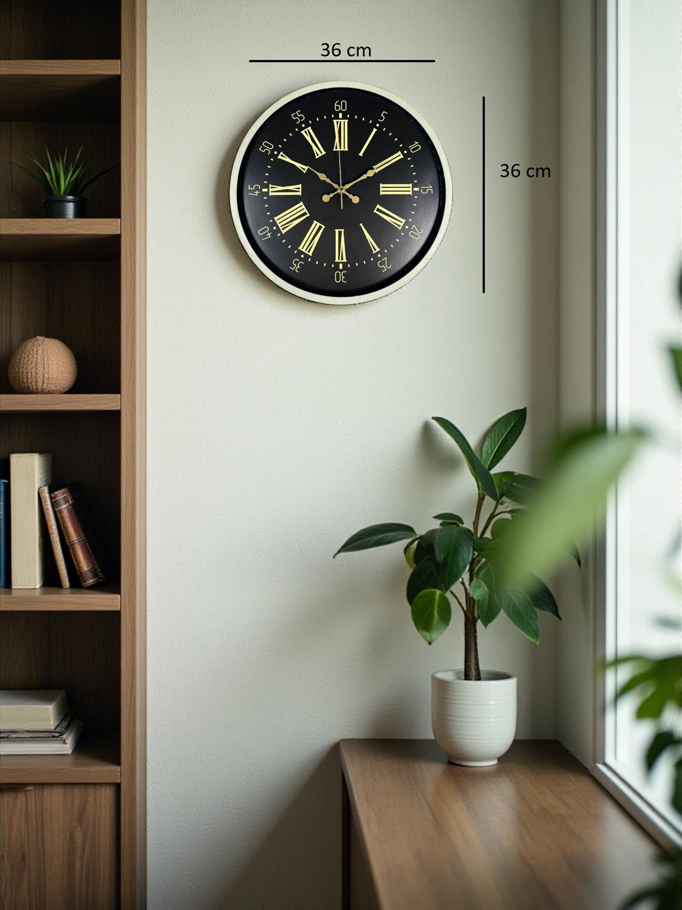 36 Cm Krem Dekoratif Duvar Saati