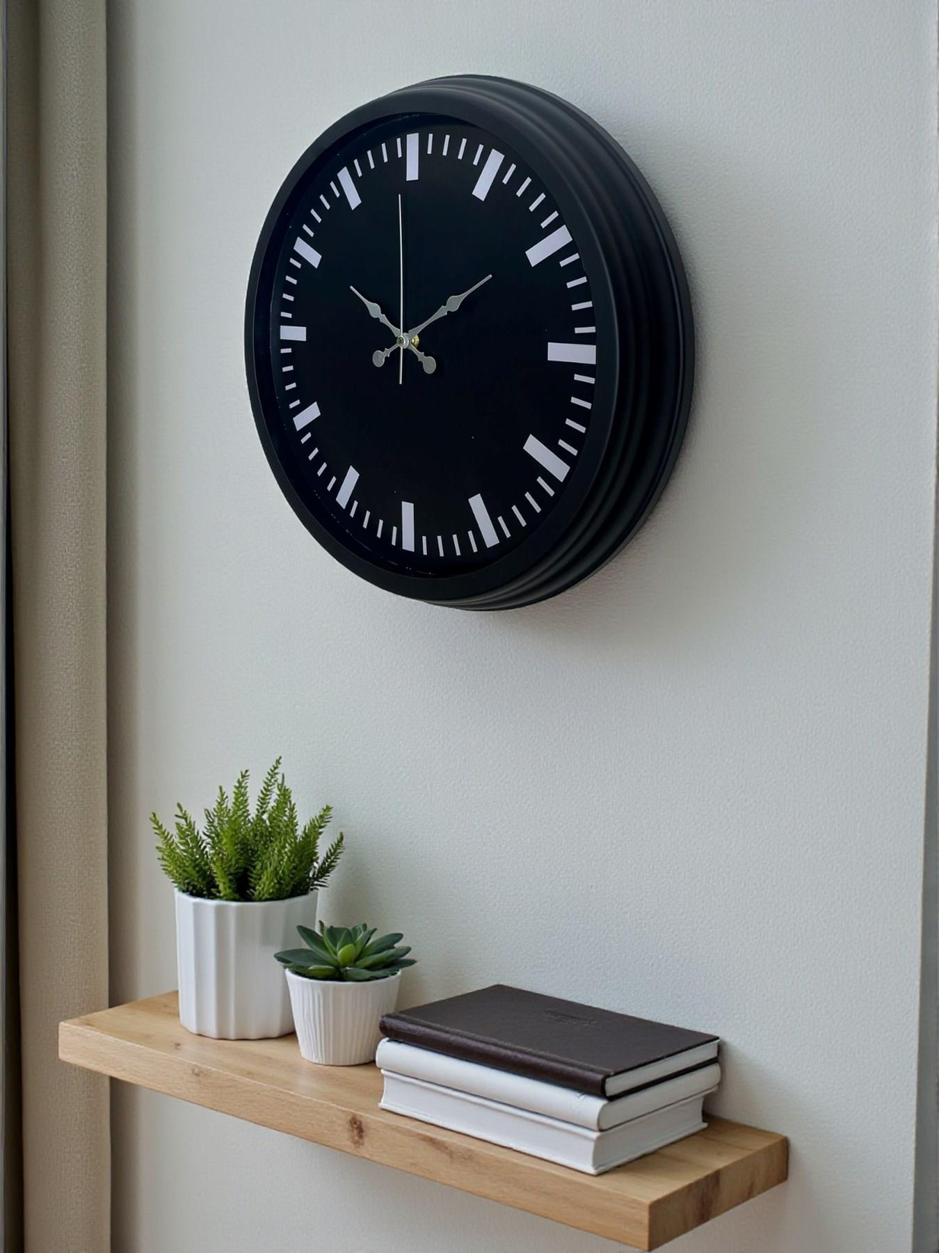 Black Baseline 40 Cm Metal Duvar Saati