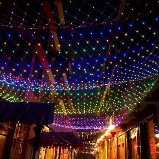 BUFFER® 1x2 Metre Dekoratif File Ağ Perde 192 LED 8 Animasyonlu Farklı Işık Modu RGB Fişli