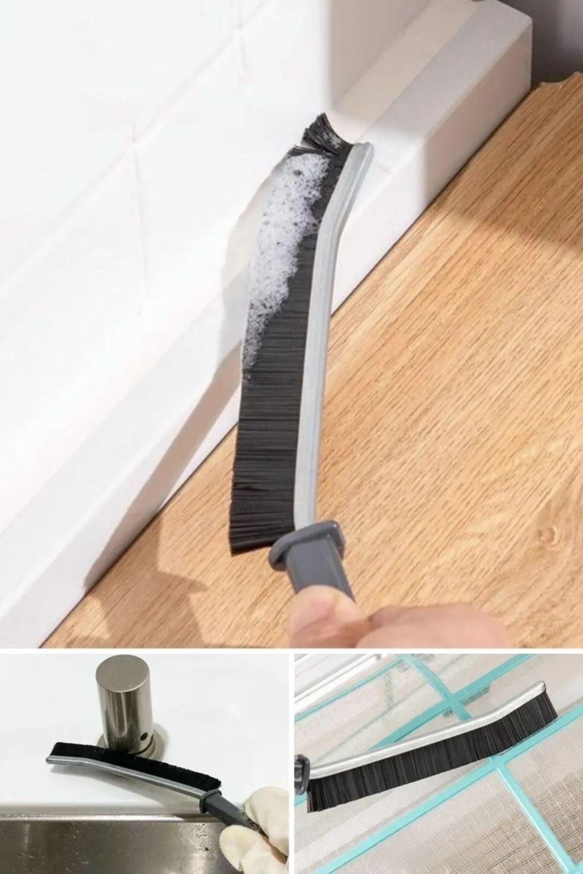 BUFFER® 2li Çok Amaçlı Multi Ince Temizlik Fırçası Derz Arası Banyo Mutfak Lavabo Detay Temizleme Fırçası