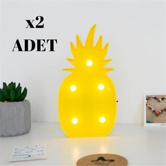 BUFFER® Ananas Şeklinde Ledli Dekoratif Eğlenceli Çocuk Gece Lambası