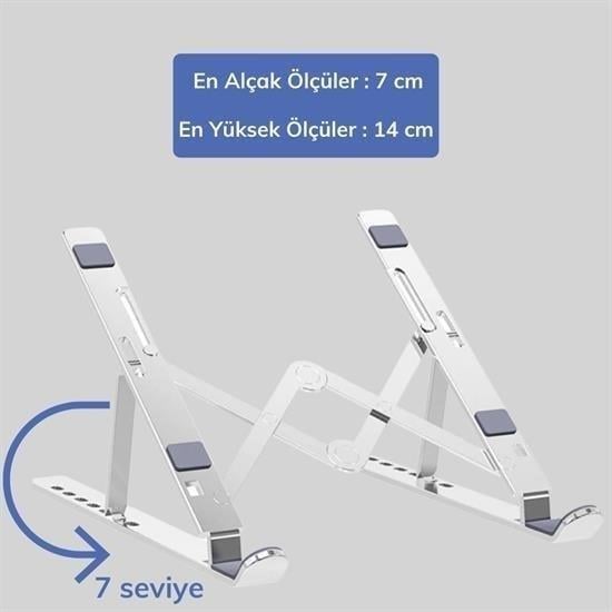 BUFFER® Ayarlanabilir Dizüstü Destek Tabanı Tamamen Katlanabilir Taşınabilir Laptop Yükseltici