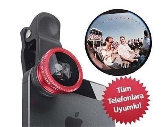BUFFER® Balık Gözü Cep Telefonu Lensi (Tüm Modellere Uyumlu)