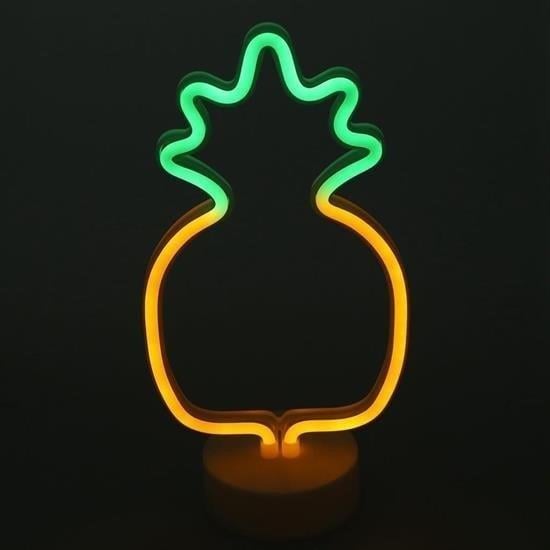 BUFFER® Dekoratif Ananaslı Neon Led Masa Ve Gece Lambası Hediyelik Lamba