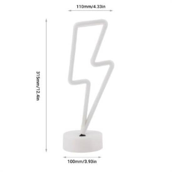 BUFFER® Dekoratif Şimşek Şeklinde Pilli Neon Led Lamba Süs Masa Lambası
