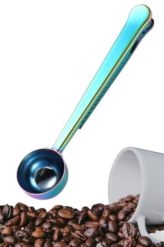 BUFFER® Mandallı Kahve Ölçü Kaşığı Renkli Çok Fonksiyonlu Paslanmaz Çelik Kaşık