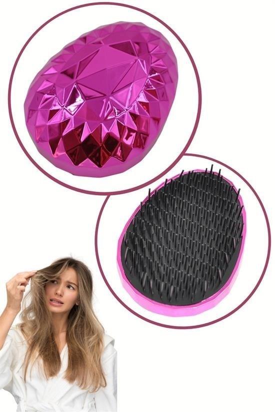 BUFFER® Neon Pembe Düzleştirici Tarak Geniş AralıklıHer Saç Tipine Uygun Fırçalı Saç Düzleştirici