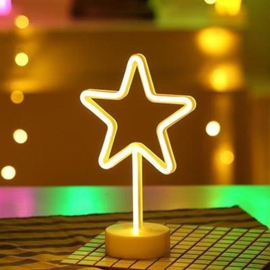 BUFFER® Yıldız Tasarımlı Neon Led Masa Ve Gece Lambası Dekoratif Işık