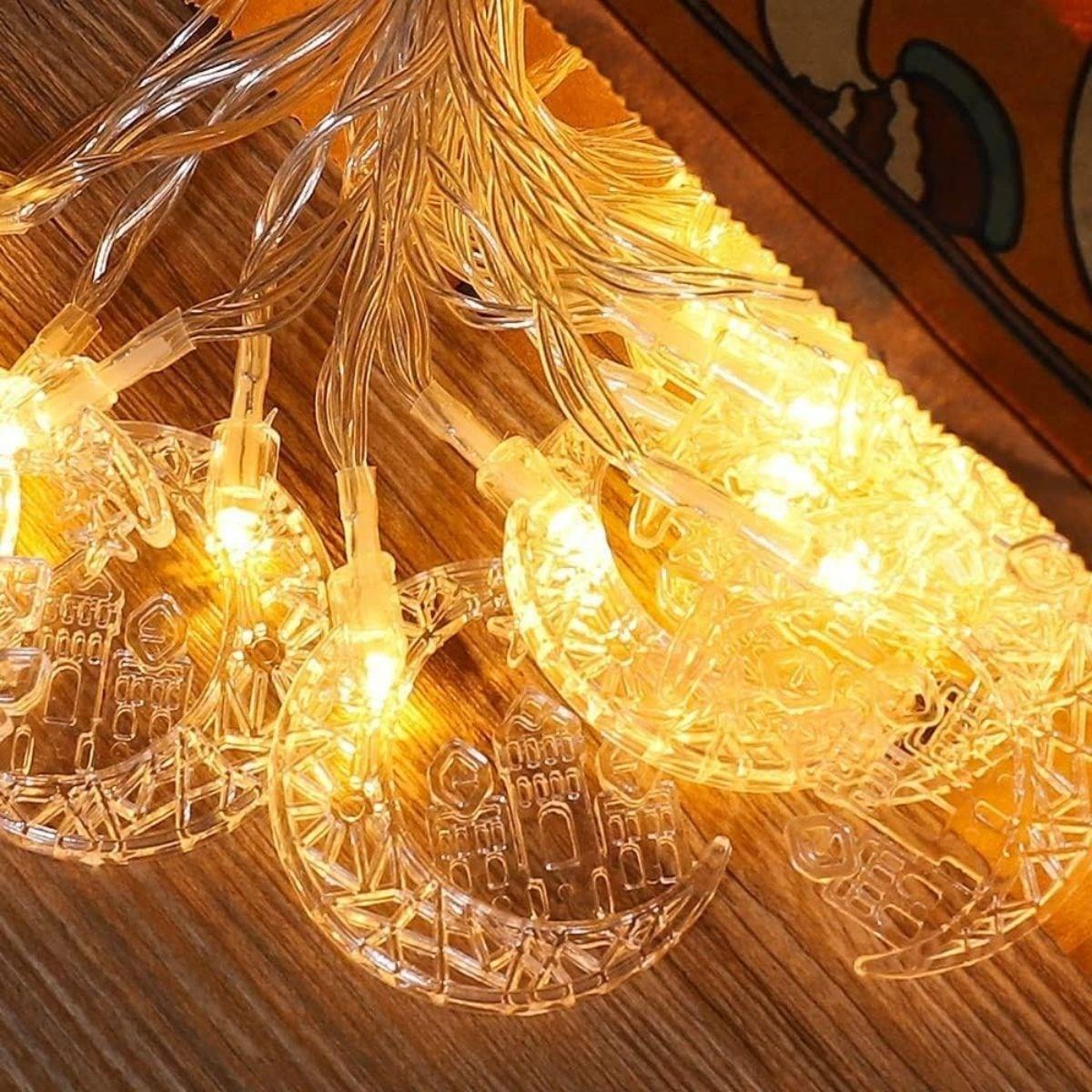 Hilal ve Cami Şekilli 3.5 Metre USB LED Işık – 20 LED’li Dekoratif Ramazan Dekorasyonu ve Ortam Aydınlatması