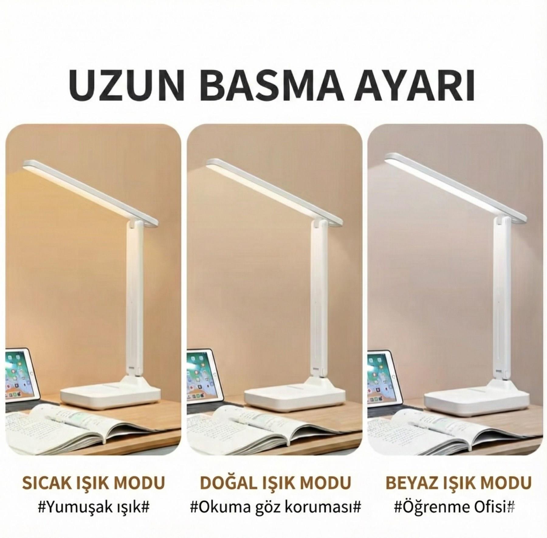 Katlanabilir Dokunmatik Kontrollü Göz Dostu Akıllı LED Masa Lambası – Enerji Tasarruflu