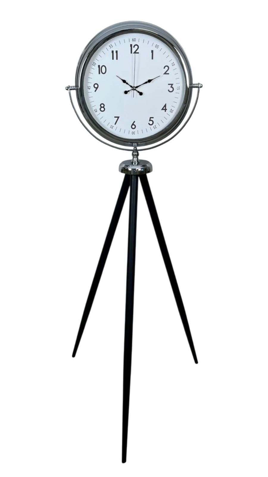 Krom Standart Tripod Ayaklı Saat