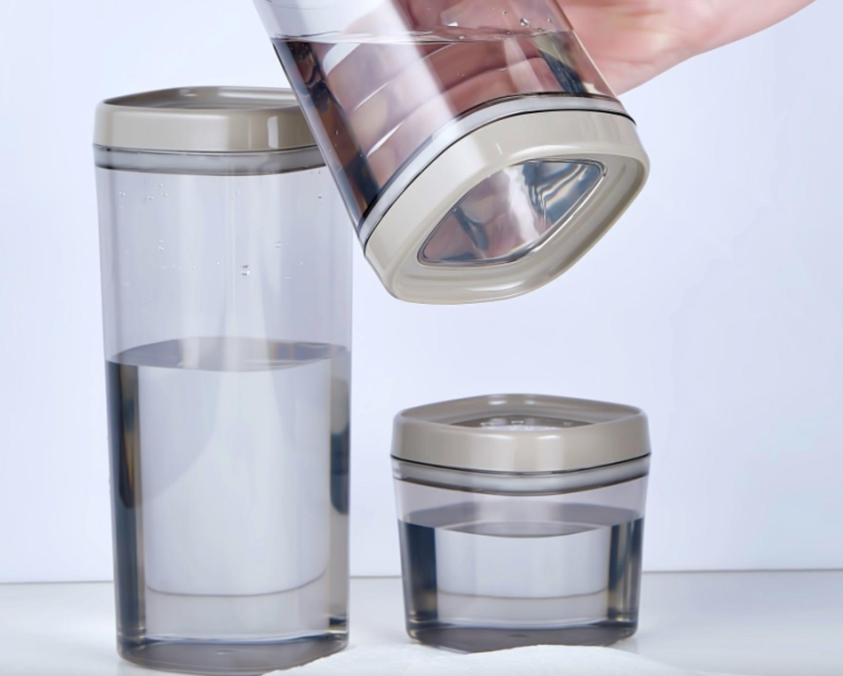 Küçük Boy Hava Kilitli Saklama Kabı 600 ml – Bej Kapak