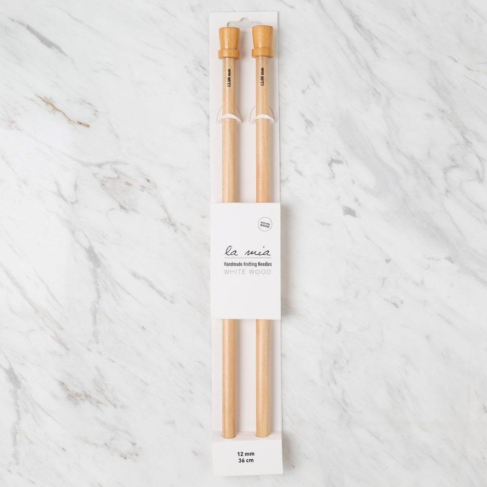 La Mia Whitewood 12 mm 36 cm Ahşap Örgü Şişi