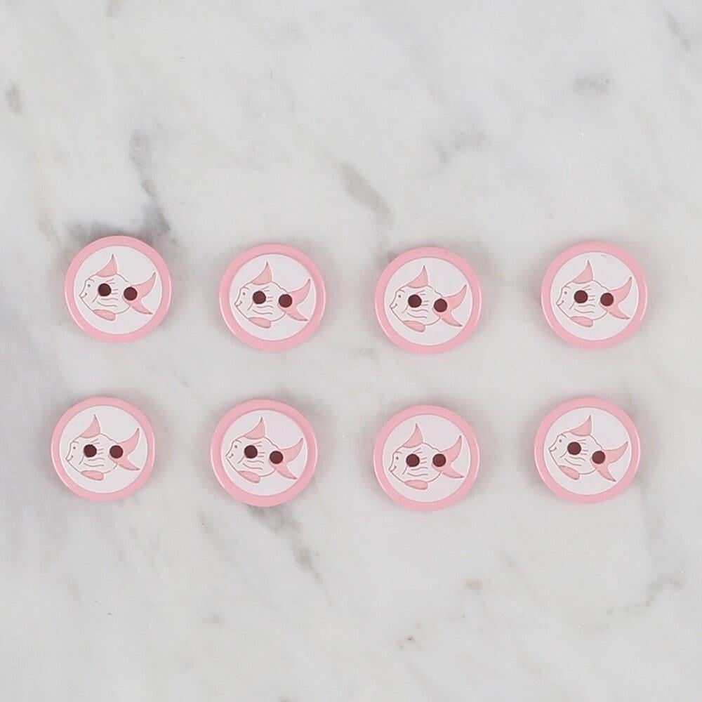 Loren Crafts pembe 8 li balık düğme - 570