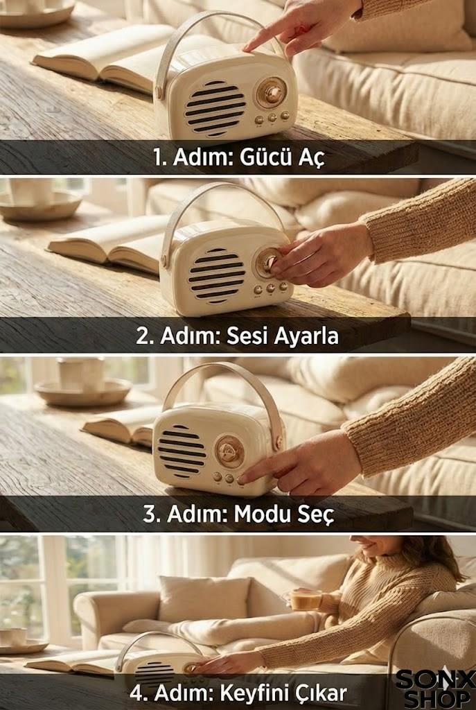 Nostaljik Retro Bluetooth Hoparlör