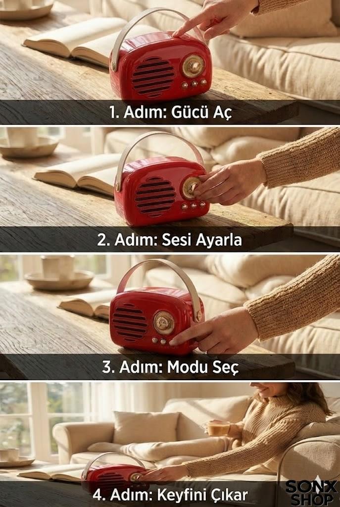 Nostaljik Retro Bluetooth Hoparlör