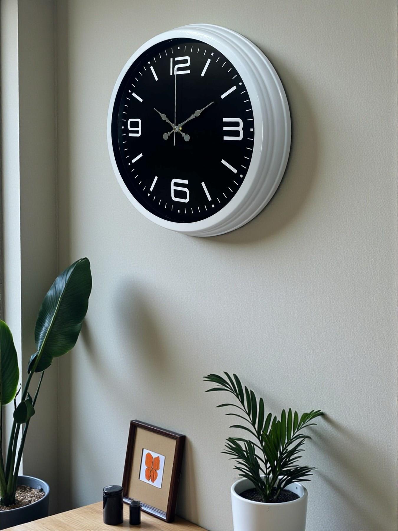 Prime White 40  Cm Metal Modern Duvar Saati