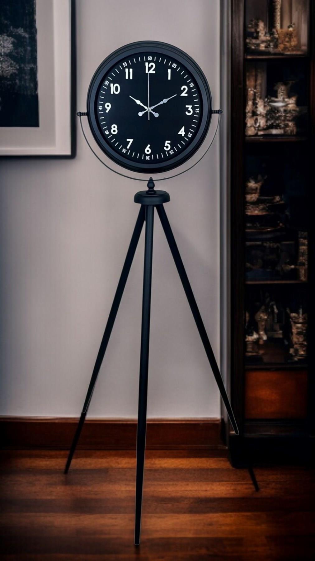 Royal Black Tripod Ayaklı Modern Tasarım Saat