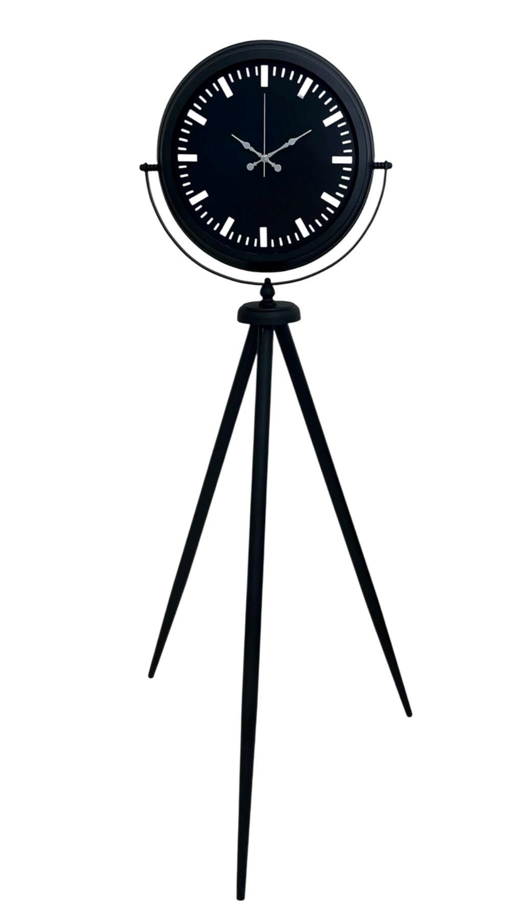 Siyah Lüks Sade Tripod Ayaklı Saat