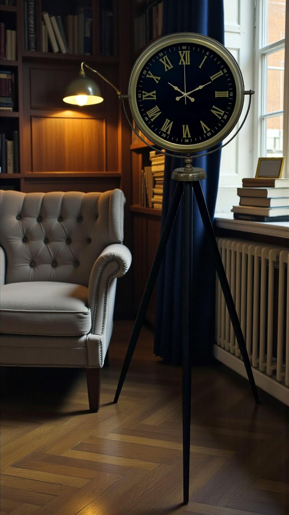 Vintage Roma Rakamlı Modern Tripod Ayaklı Saat