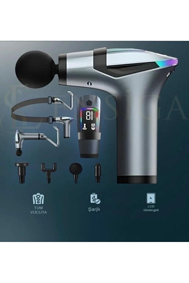 Yeni Nesil Profesyonel Lcd Göstergeli Şarjlı Tüm Vucut Masaj Tabancası
