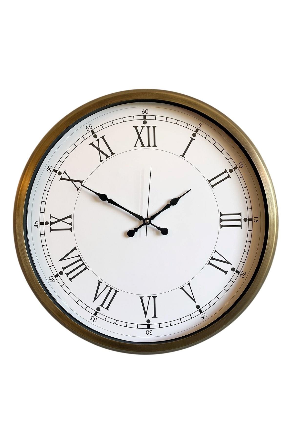 Zentime  Eskitme Roma Rakamlı 52 Cm Metal Duvar Saati