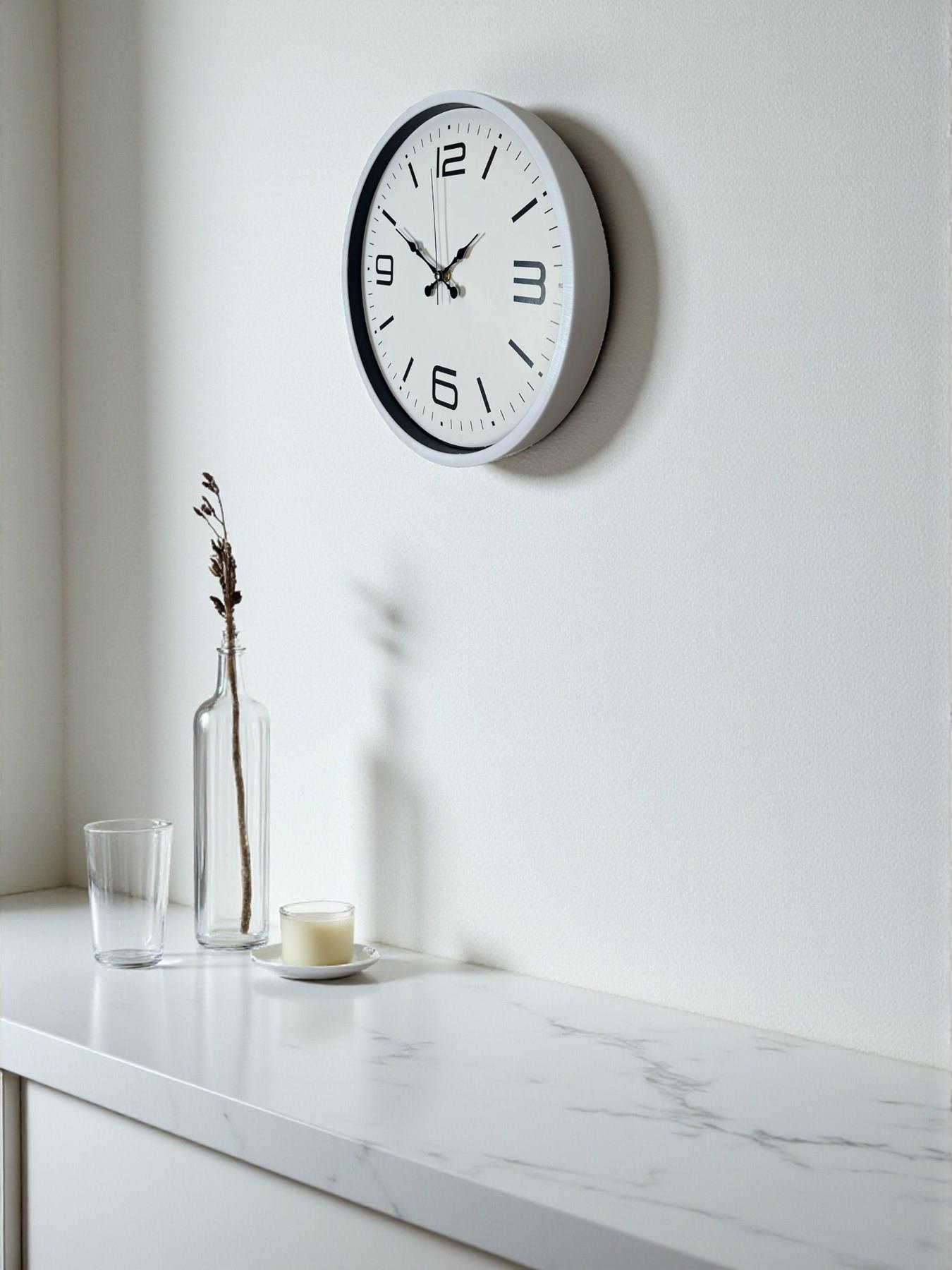 Zentime 36 Cm Beyaz Dekoratif Duvar Saati